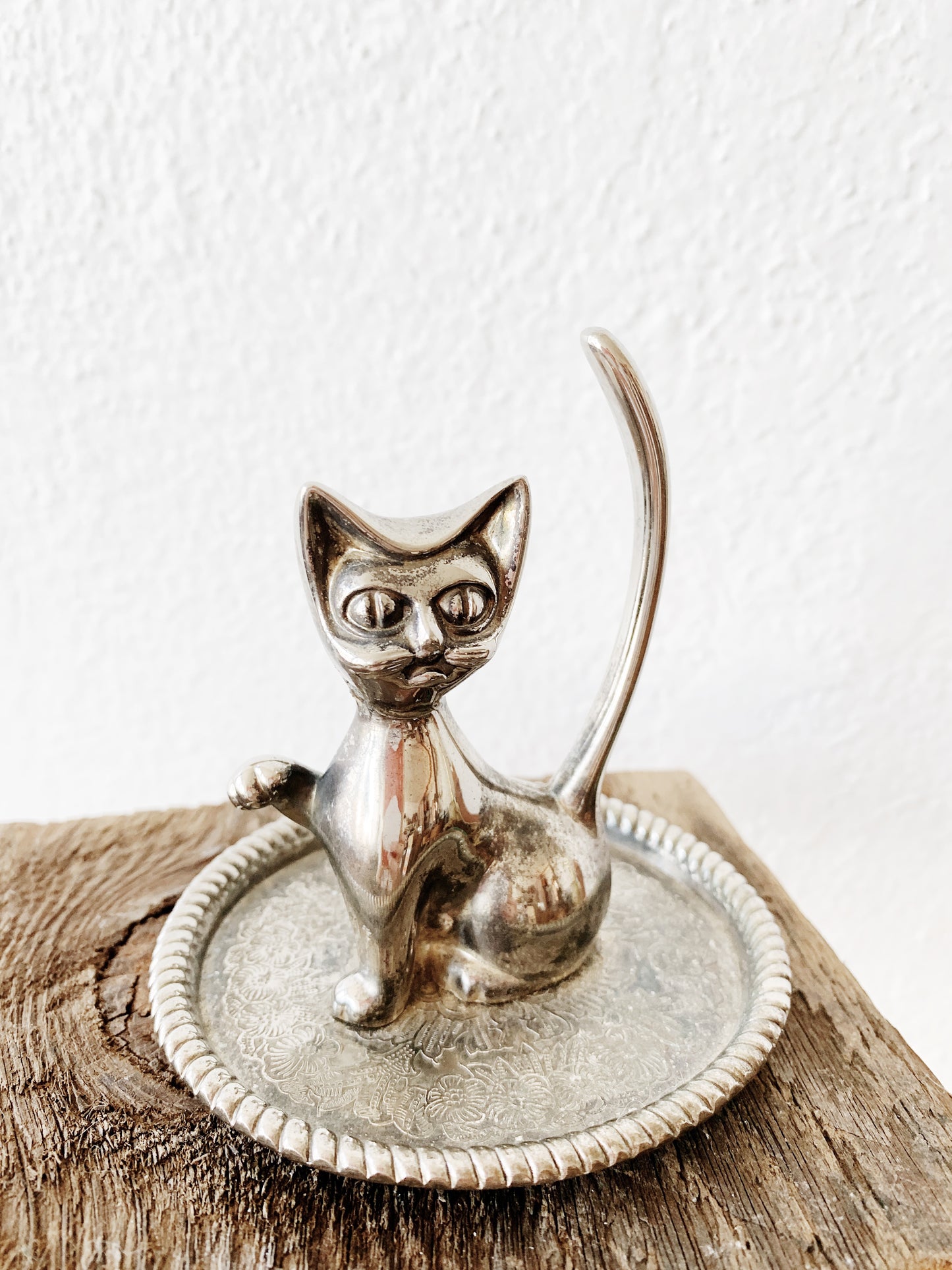 Vintage Pewter Ring Holder