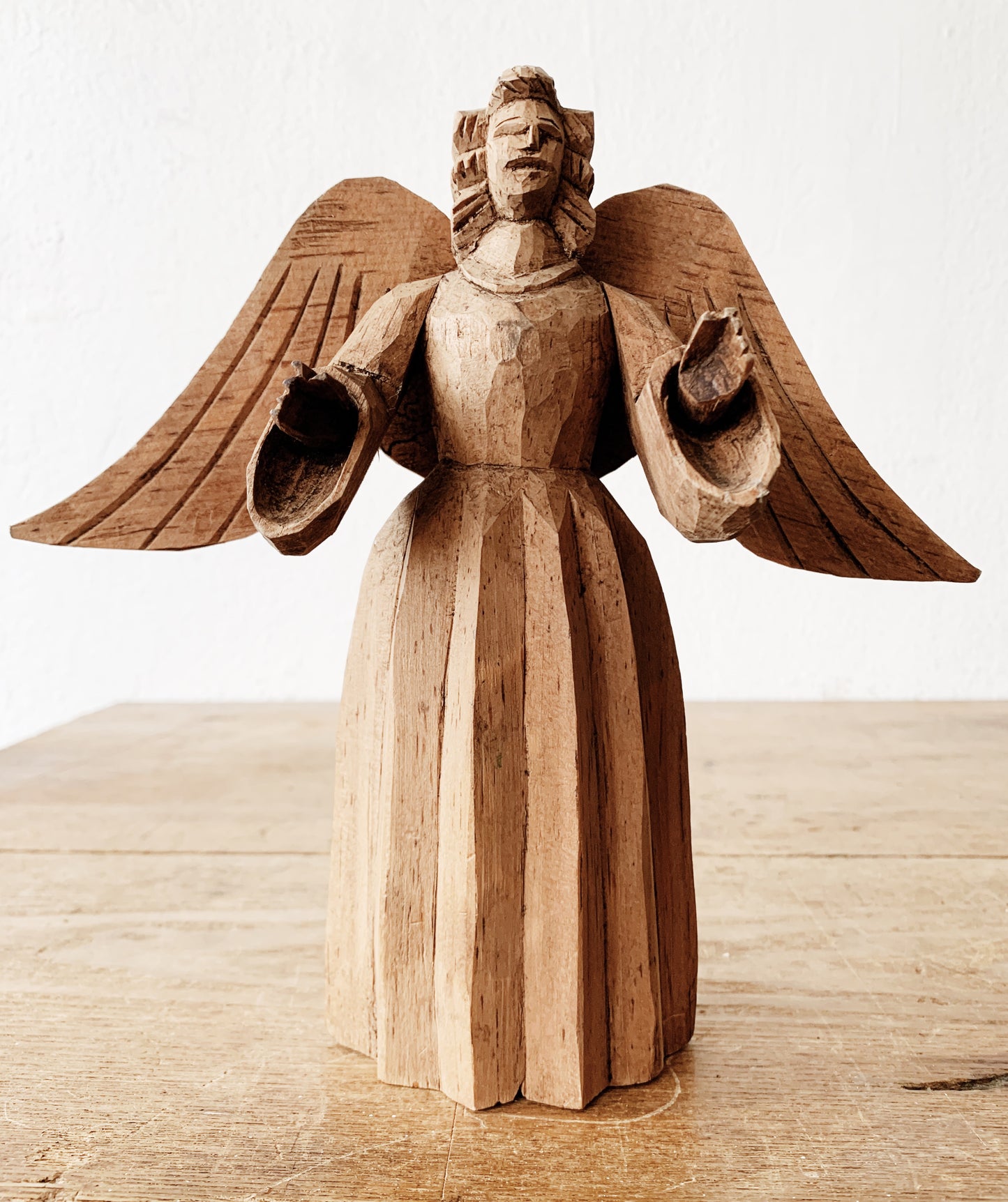 Carved Wood Folk Art Angel