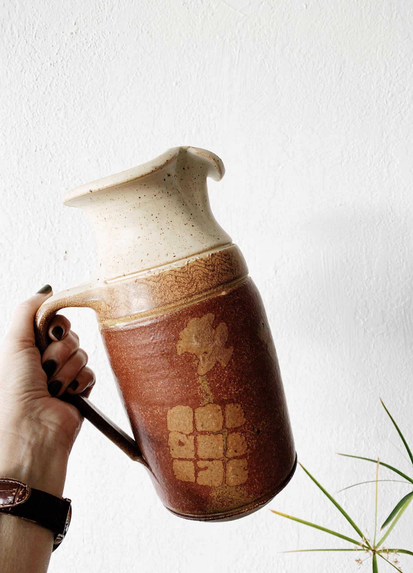 Large Vintage Pottery Pitcher