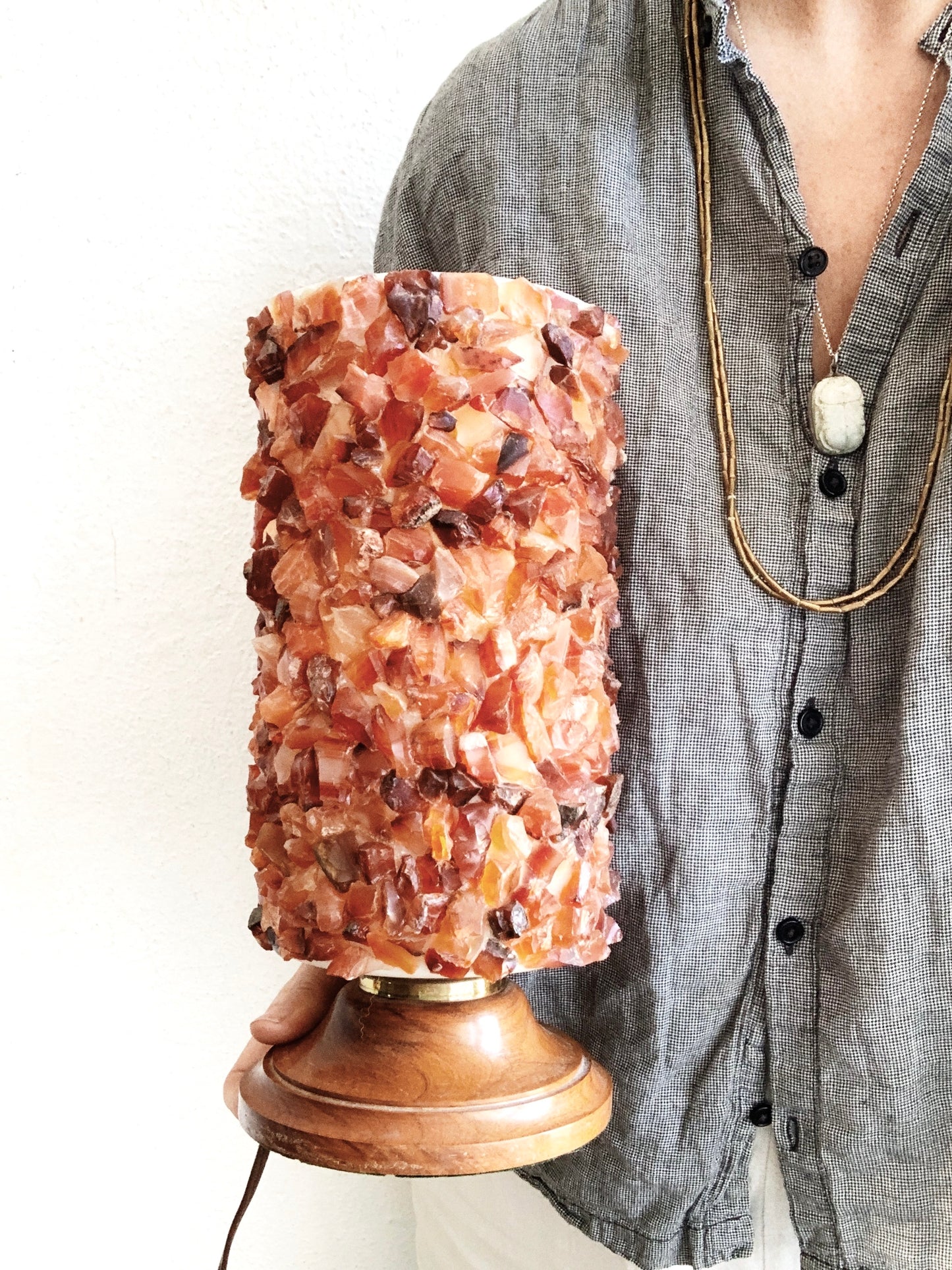 Mid Century Agate Encased Glass Lamp