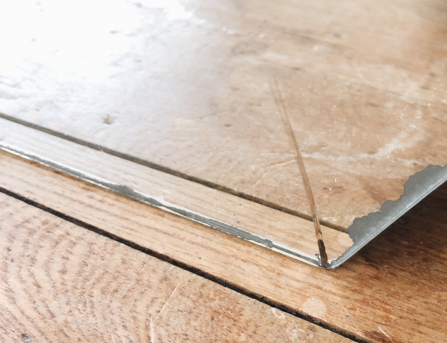 Vintage Frameless Geo Mirror