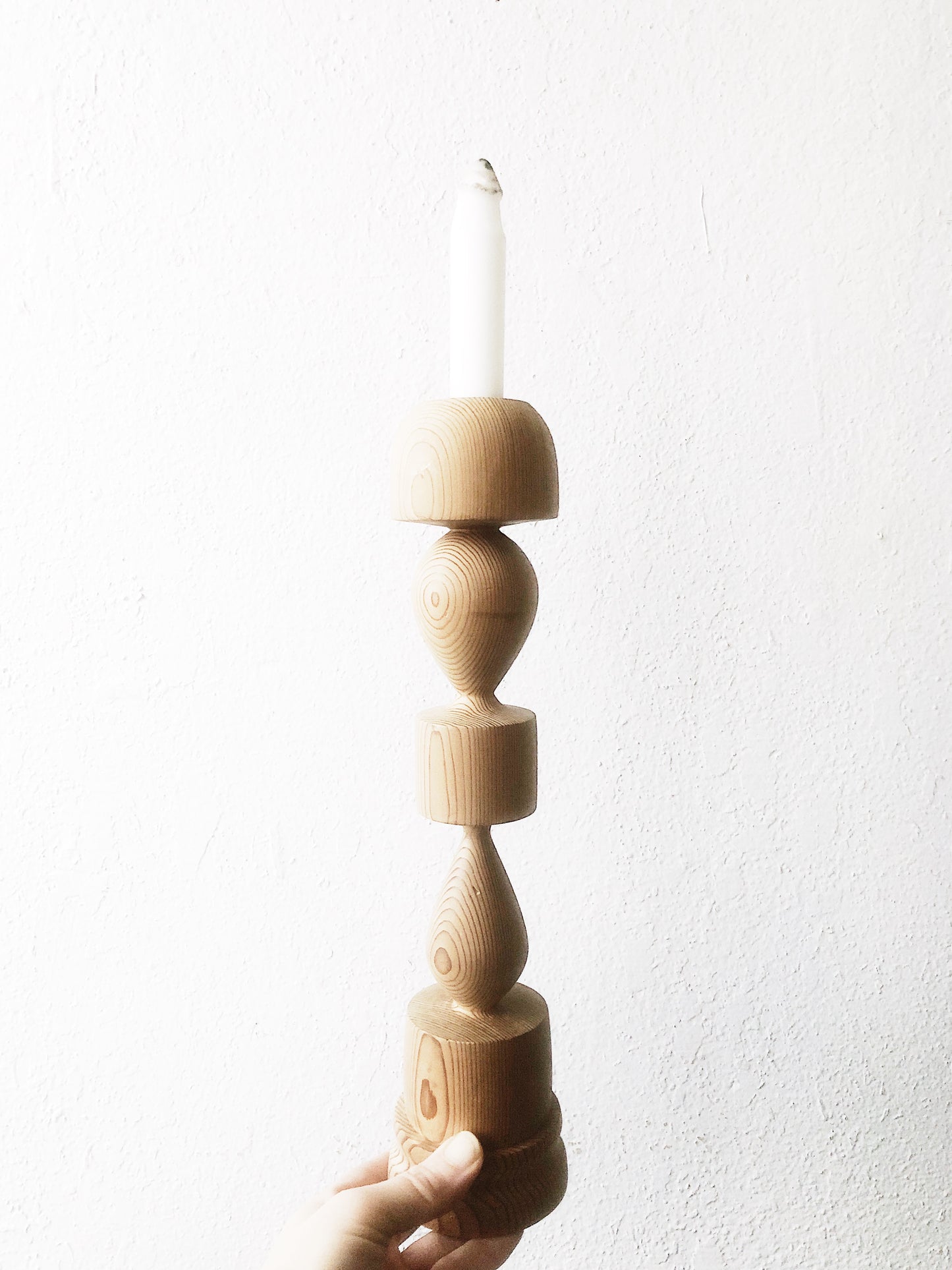 Vintage Hand Turned Folk Candlestick