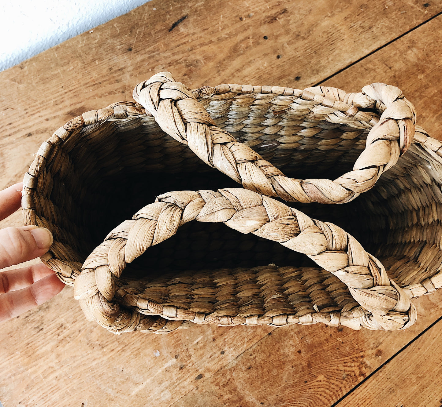 Vintage Chunky Straw Tote