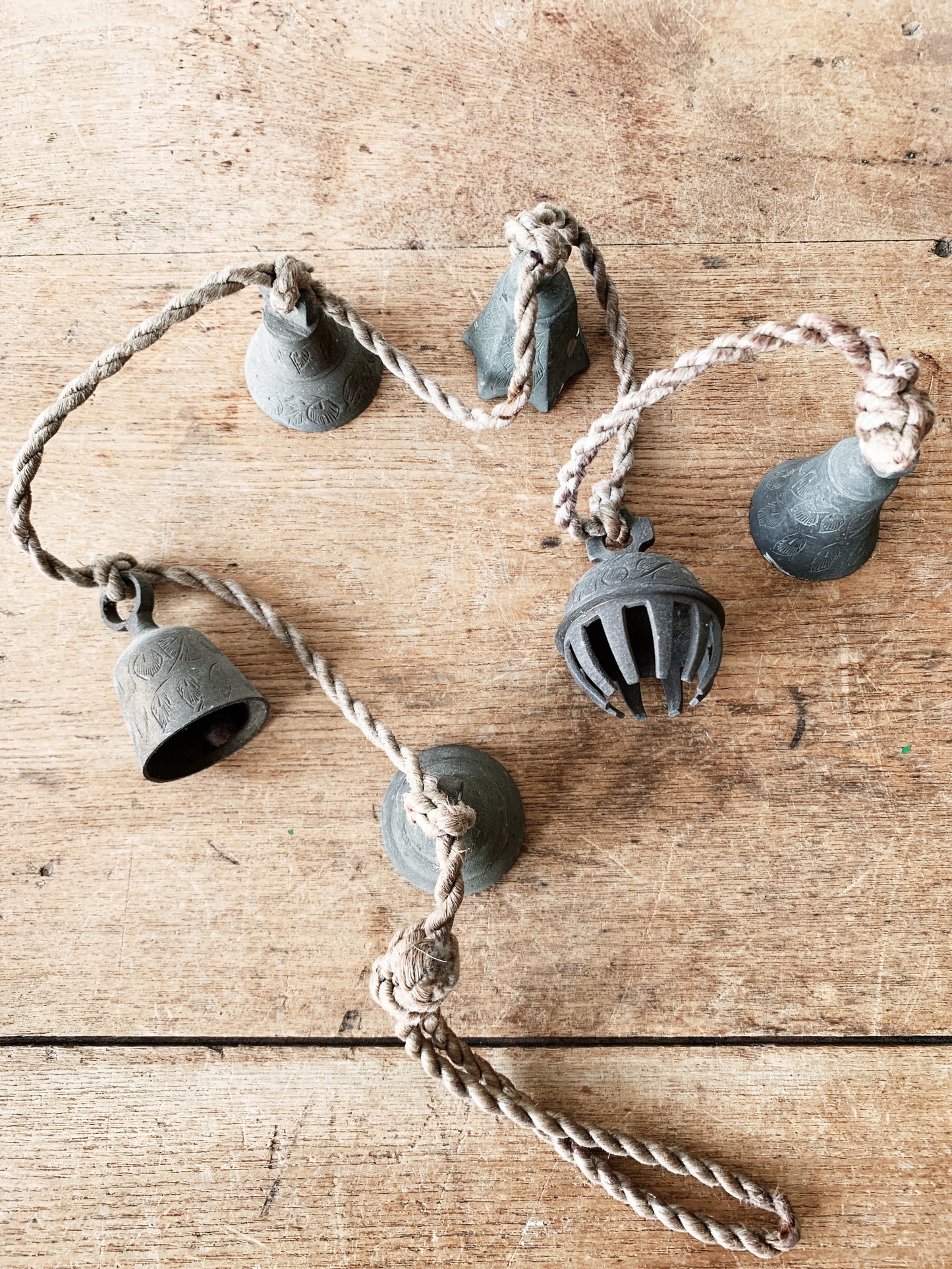 Antique Incised Brass Temple Bells