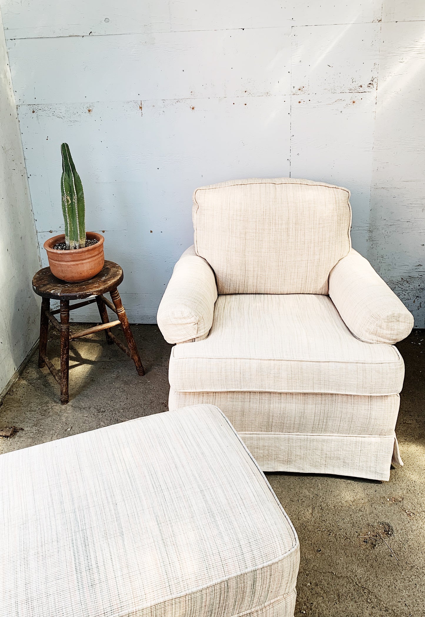 Vintage Reading Chair and Ottoman