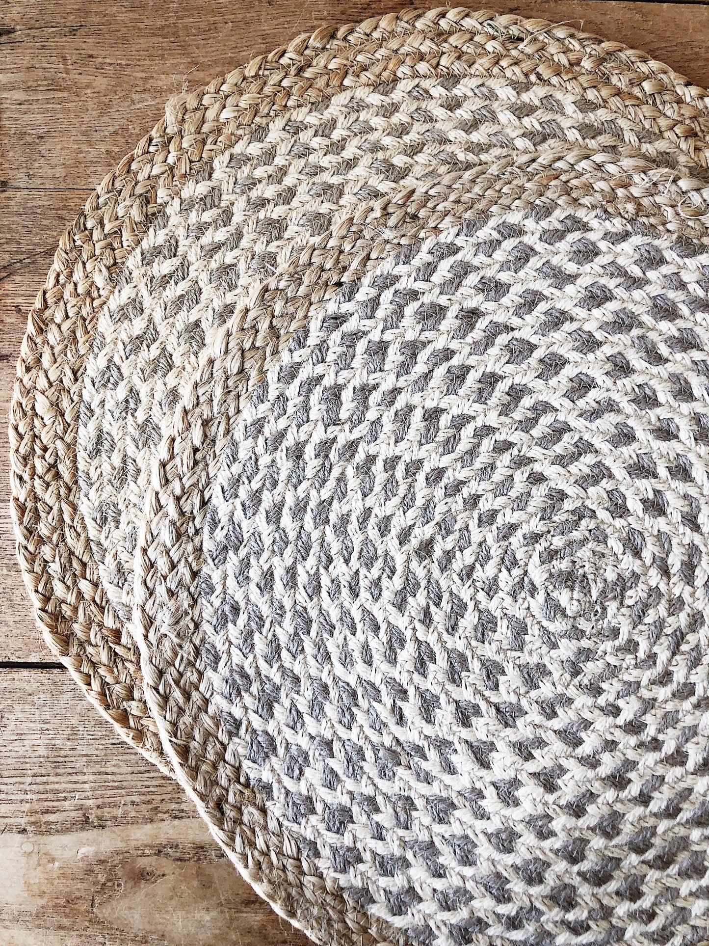 Pair of Round Woven Jute Mats