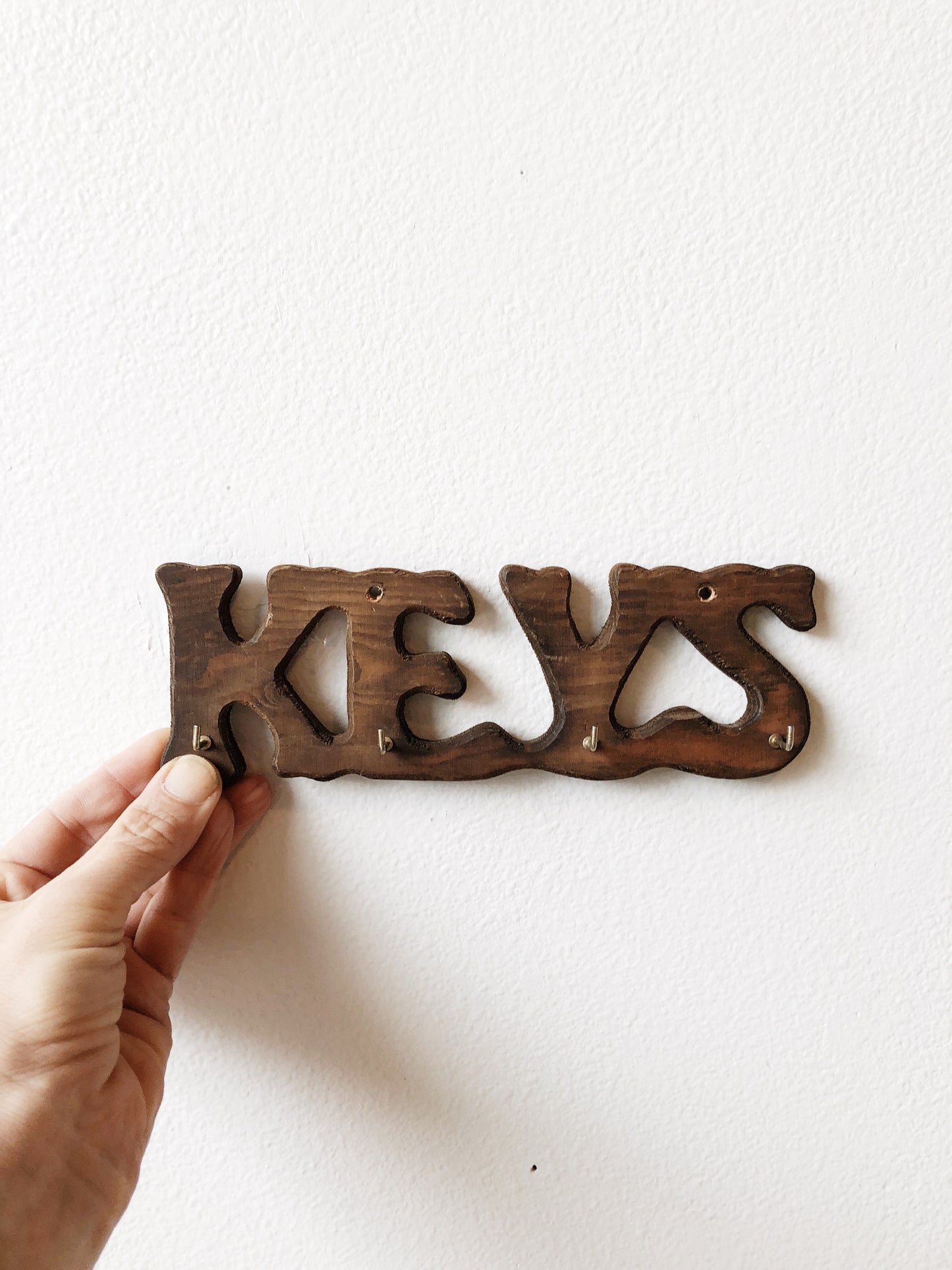 Vintage Wooden Key Hook
