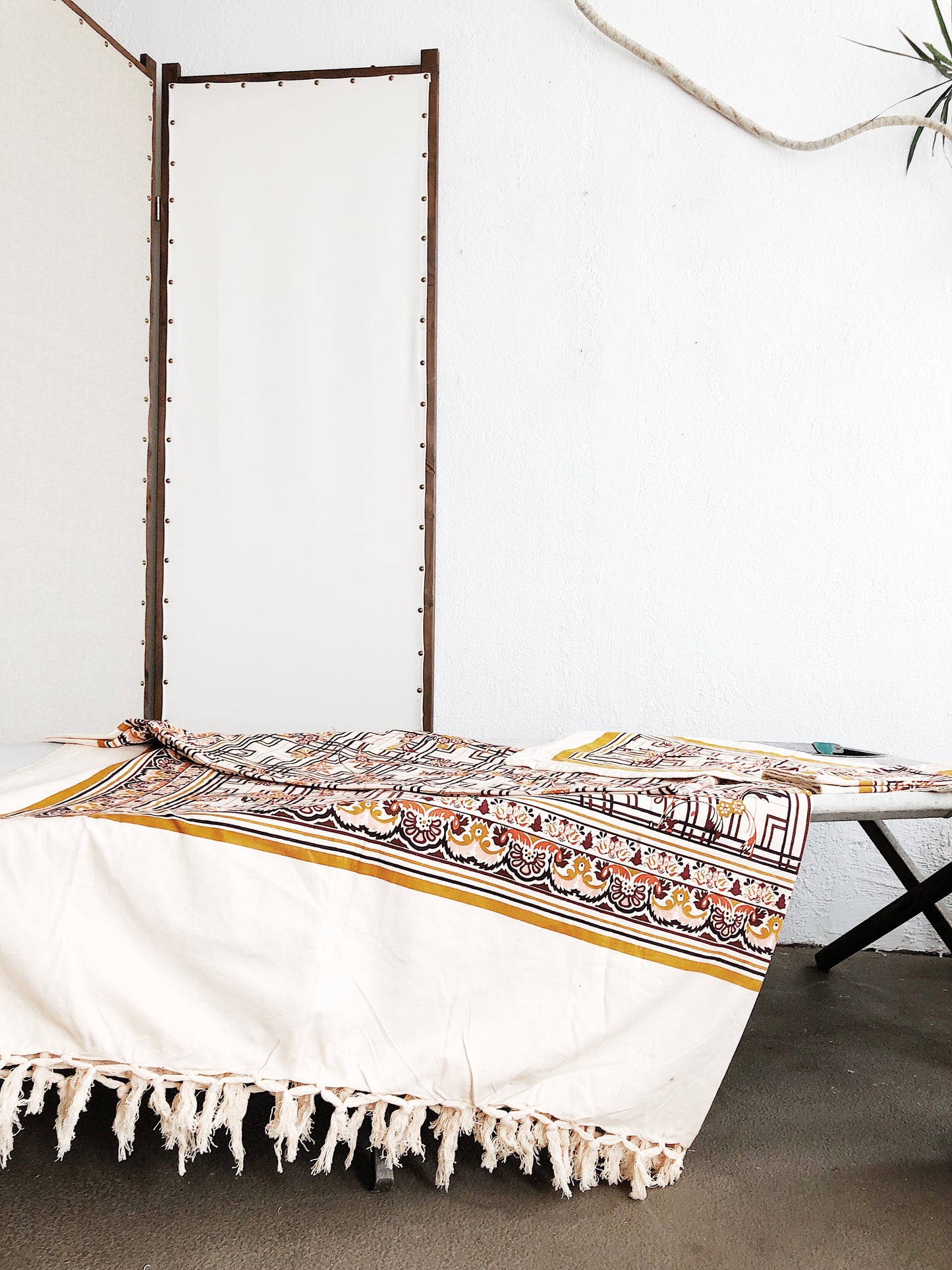 Vintage Printed Cotton Blanket or Bedspread