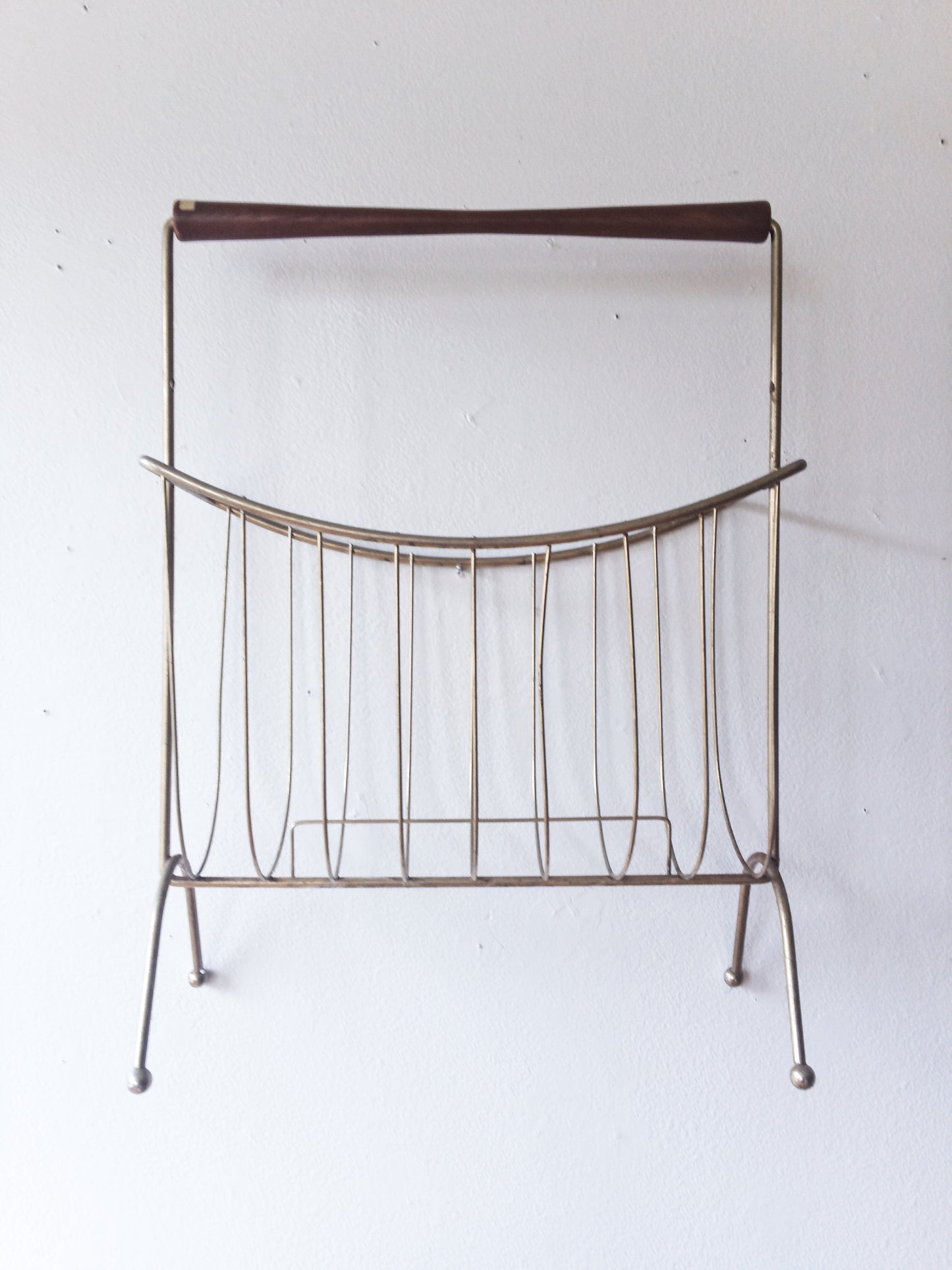 Mid Century Metal and Wood Rack