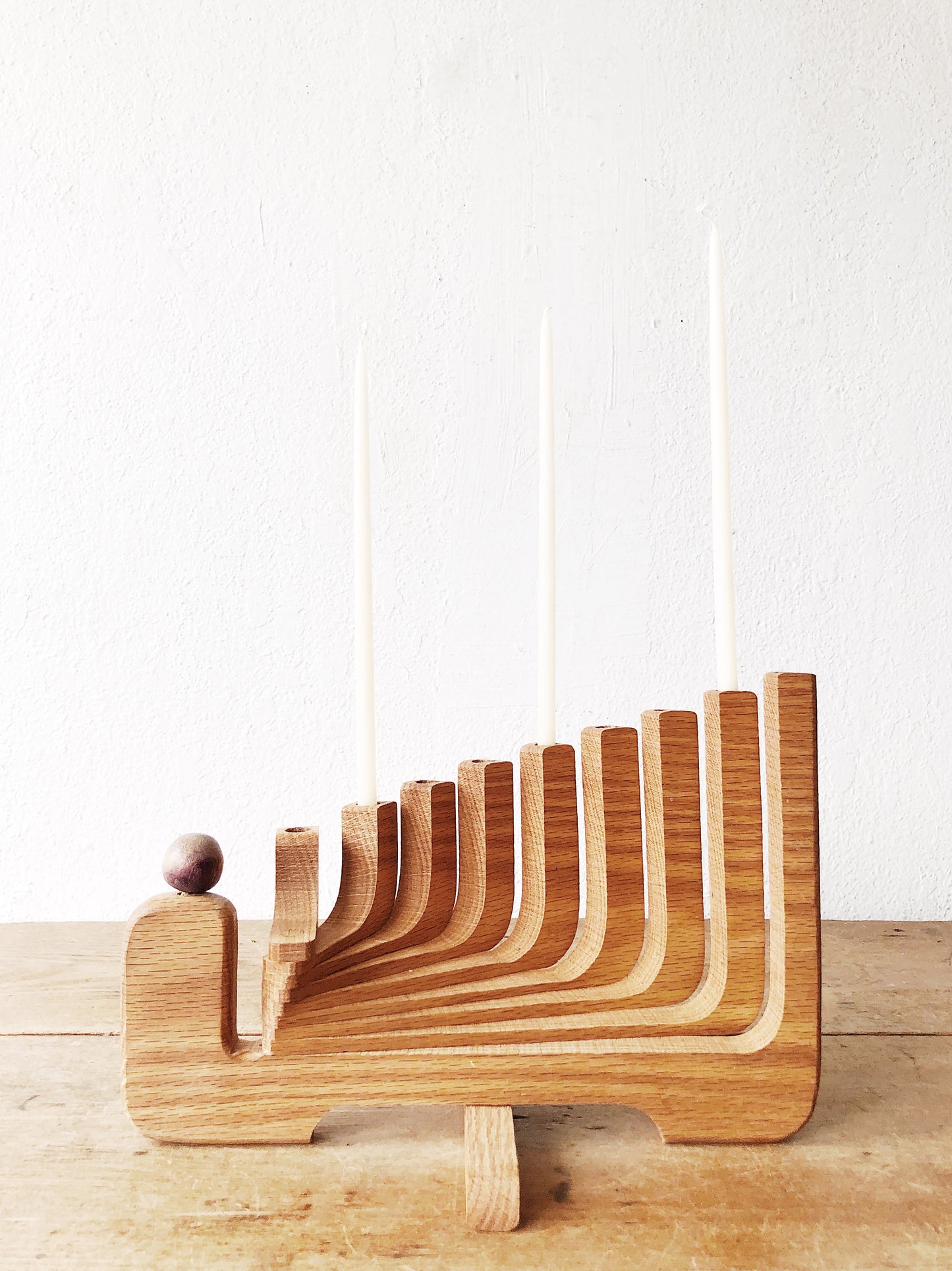 Danish Mid Century Candelabra with Candles