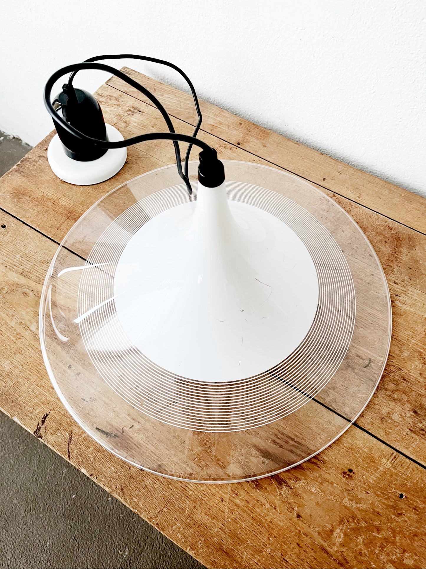 Vintage Scandinavian Lucite Pendant Lamp