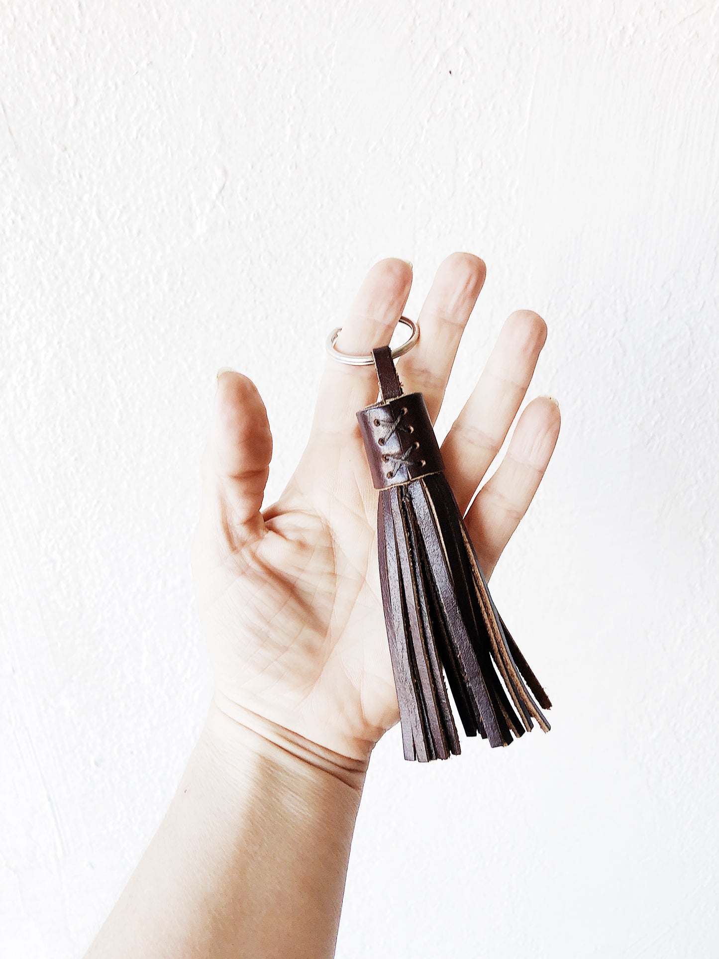 Handmade Leather Tassel Keychain