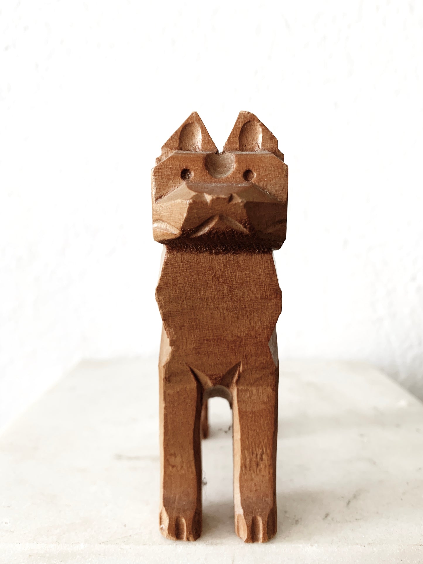 Cubist Carved Wood Akita
