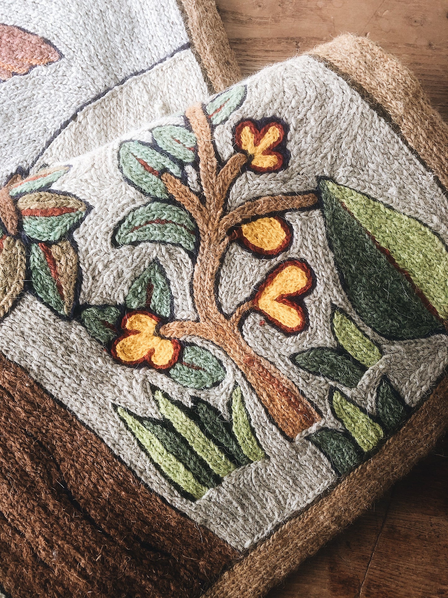 Vintage Tree of Life Crewel Textile
