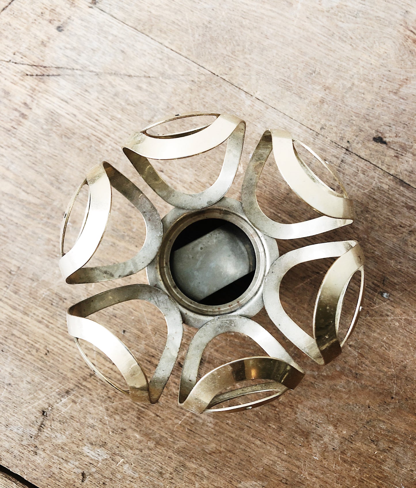 Vintage Brass Modernist Candle Light