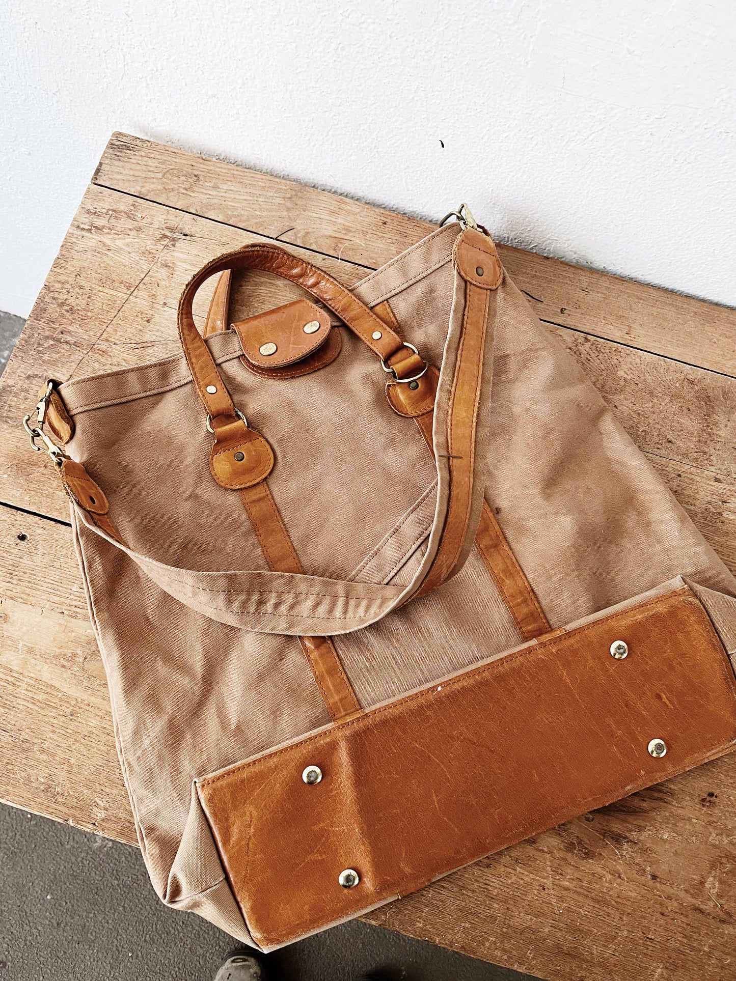Vintage Canvas Overnight Tote