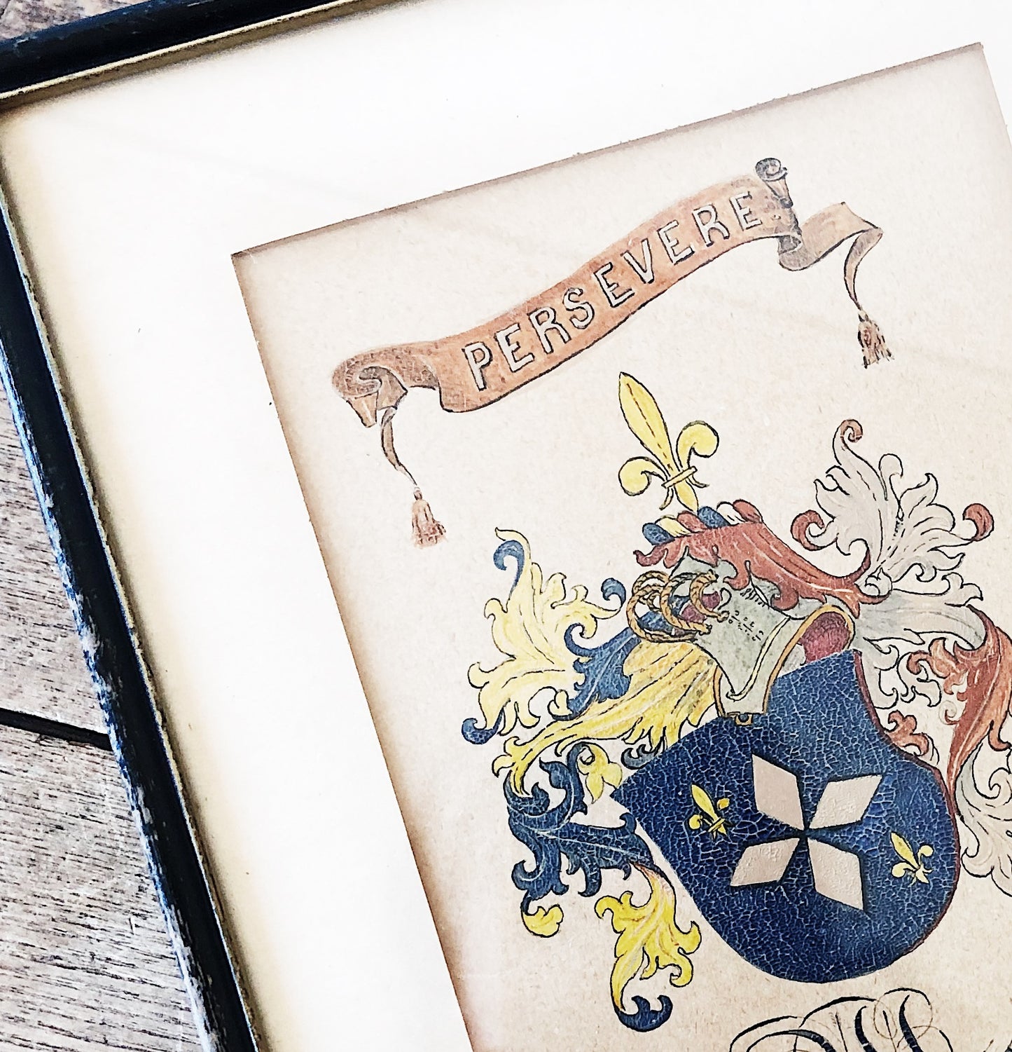 Vintage Crest Painting - Persevere