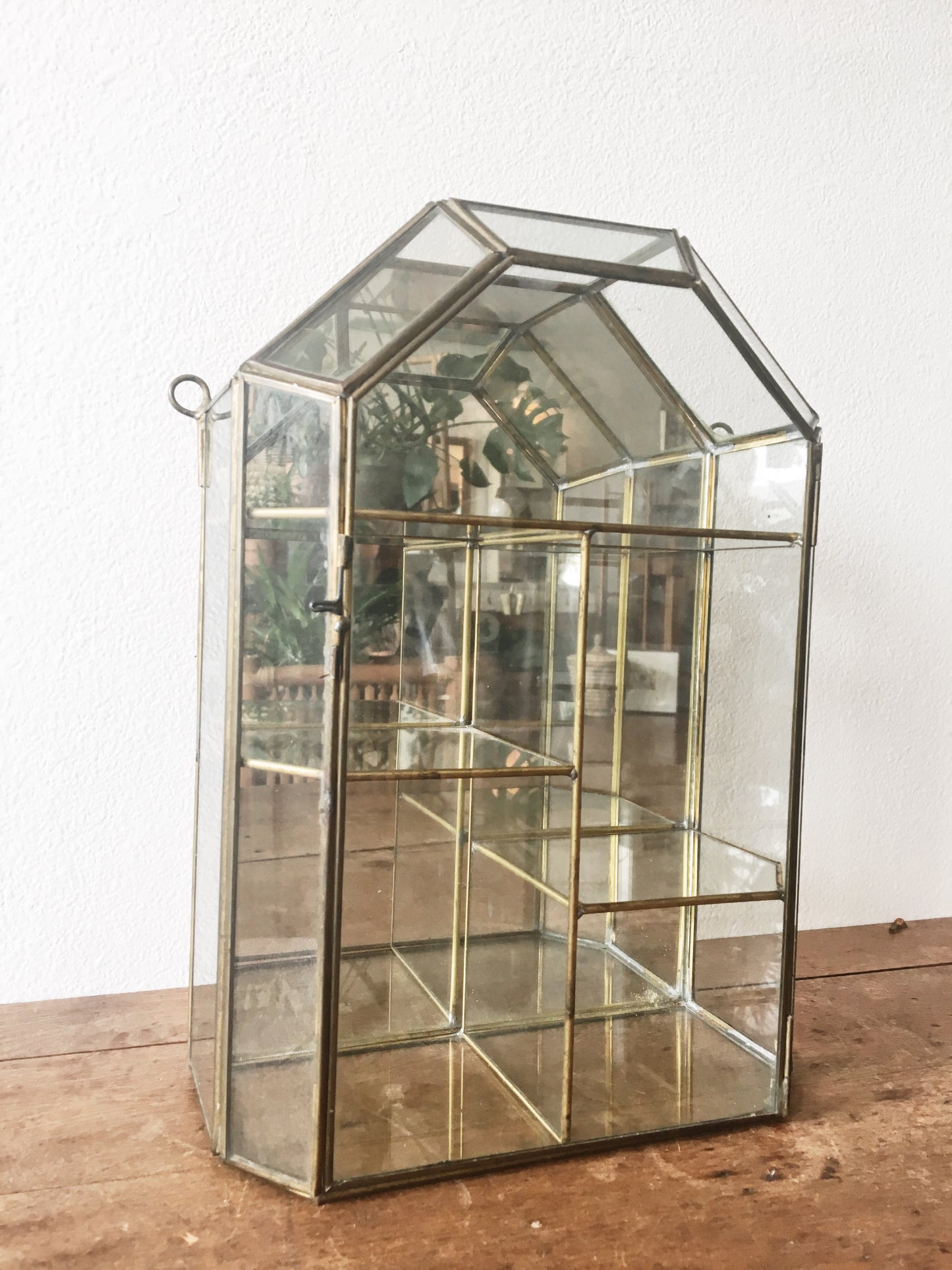 Vintage Glass and Brass Curio