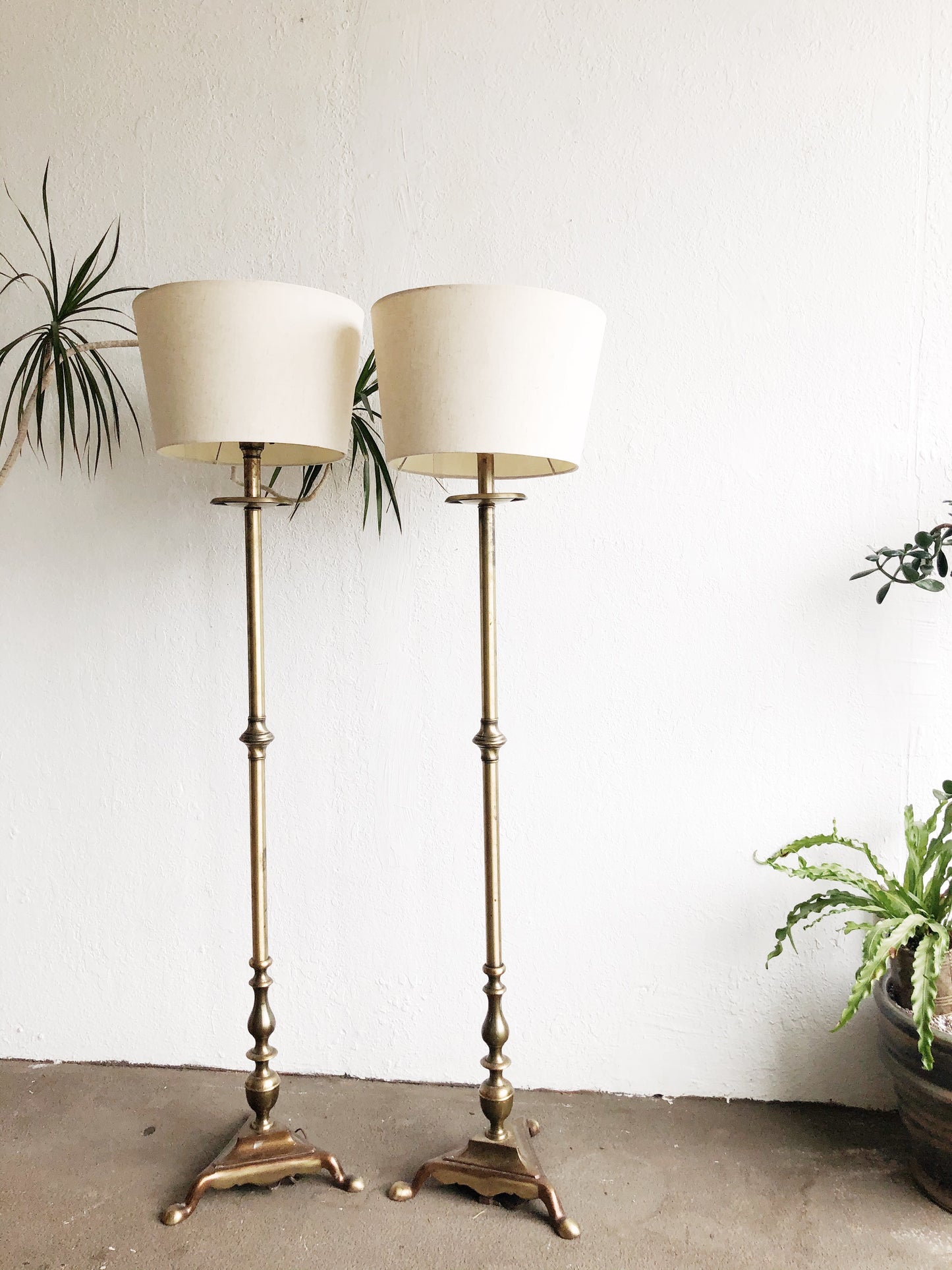 Vintage Brass Candlestick Lamp