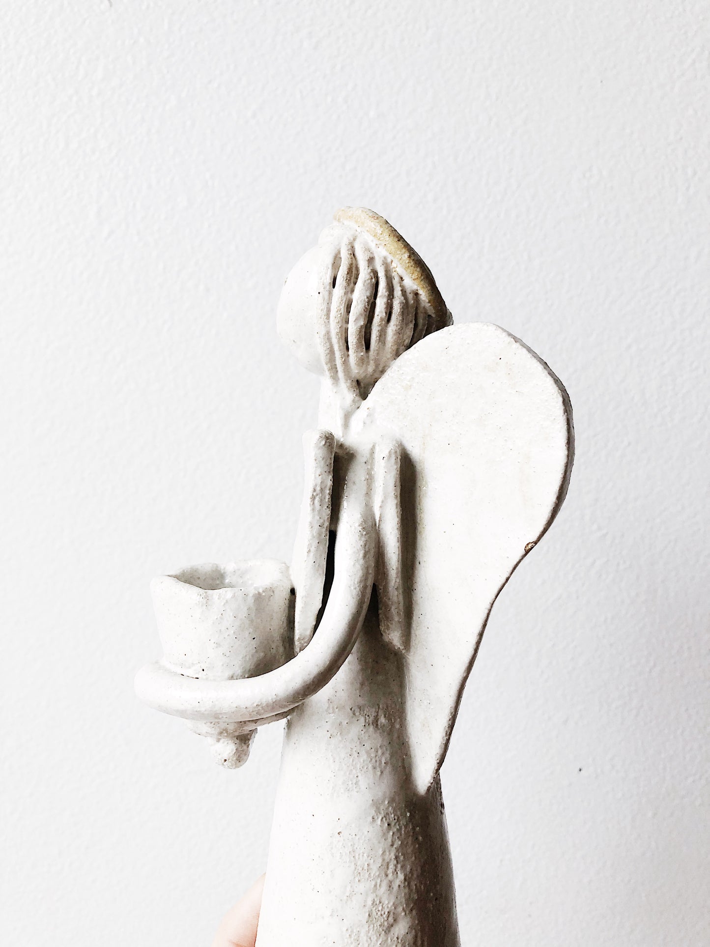 Vintage Ceramic Angel Planter or Candlestick