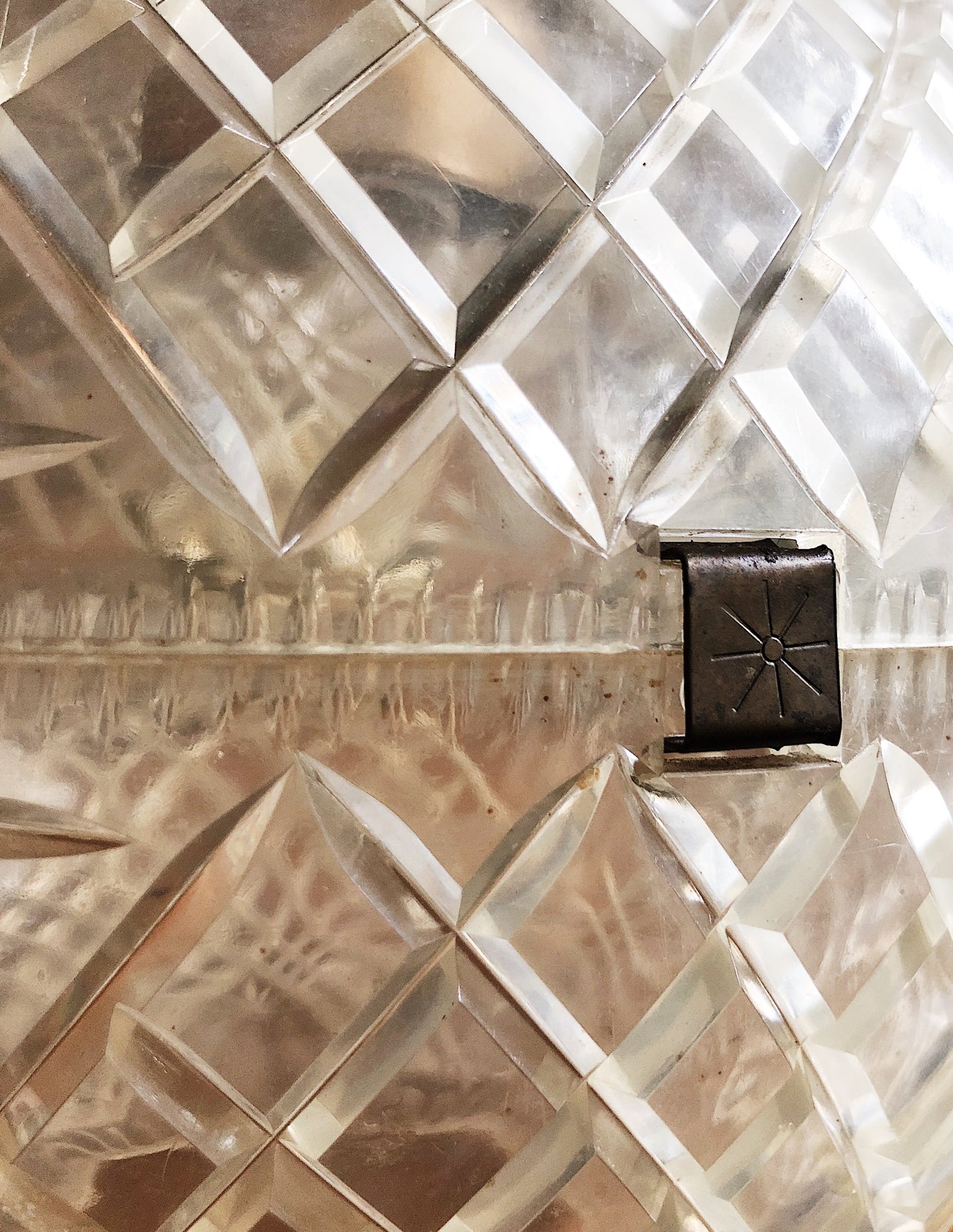 Vintage Cut Lucite Globe Pendant Lamp