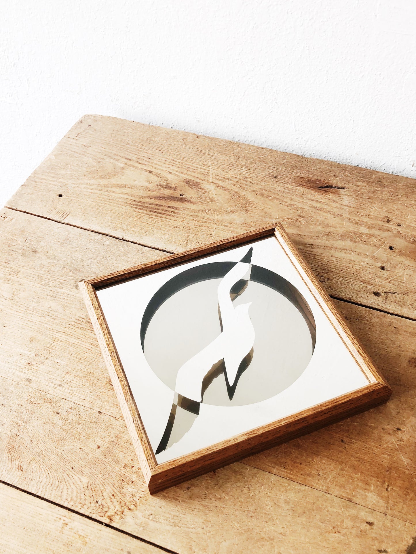 Vintage Dimensional Art Shadowbox Mirror