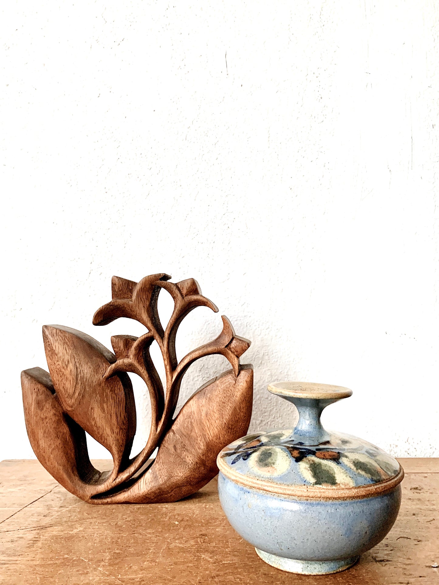 Vintage Carved Wood Sculpture