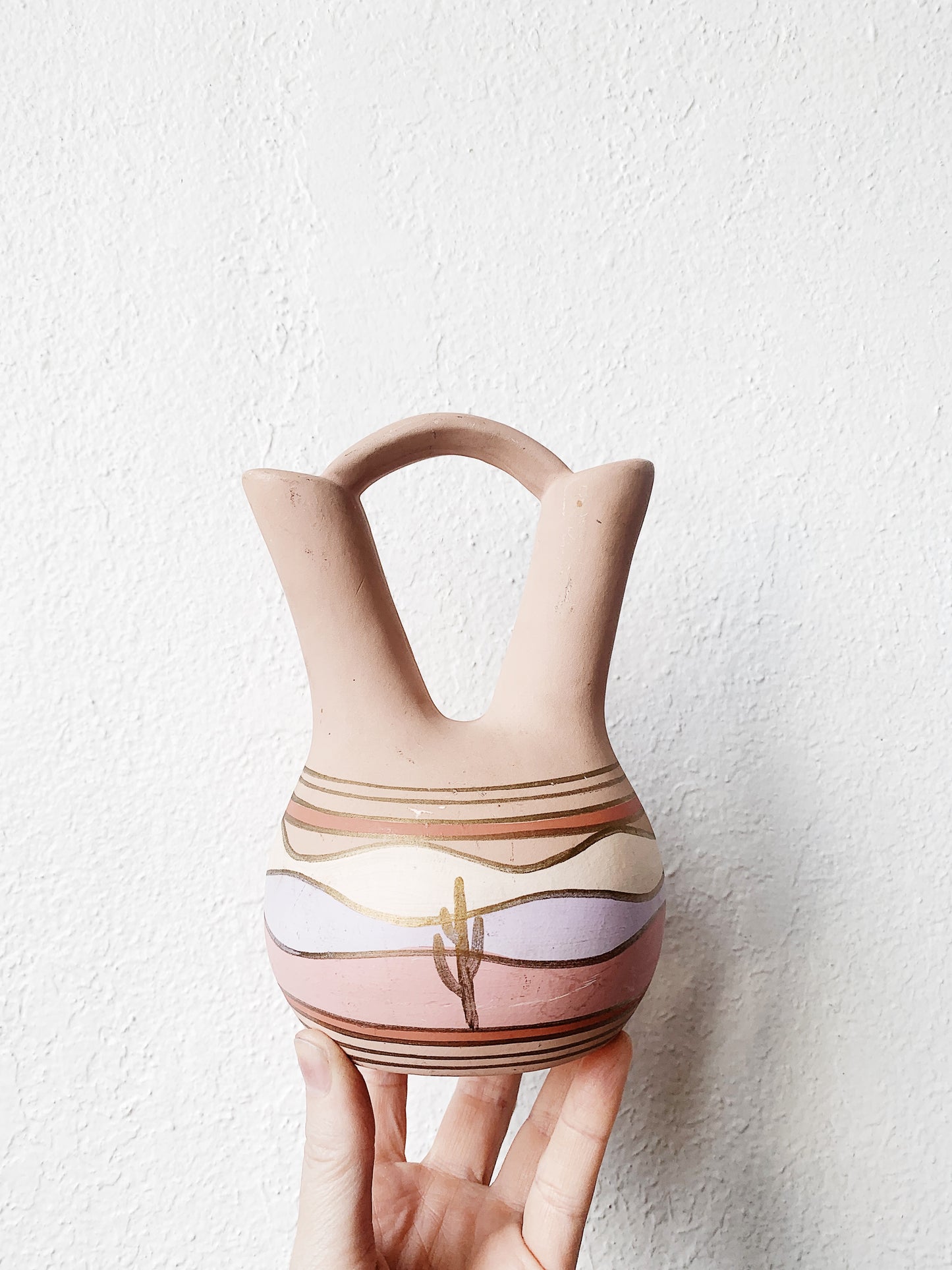 Vintage Ceramic Double Fluted Vase