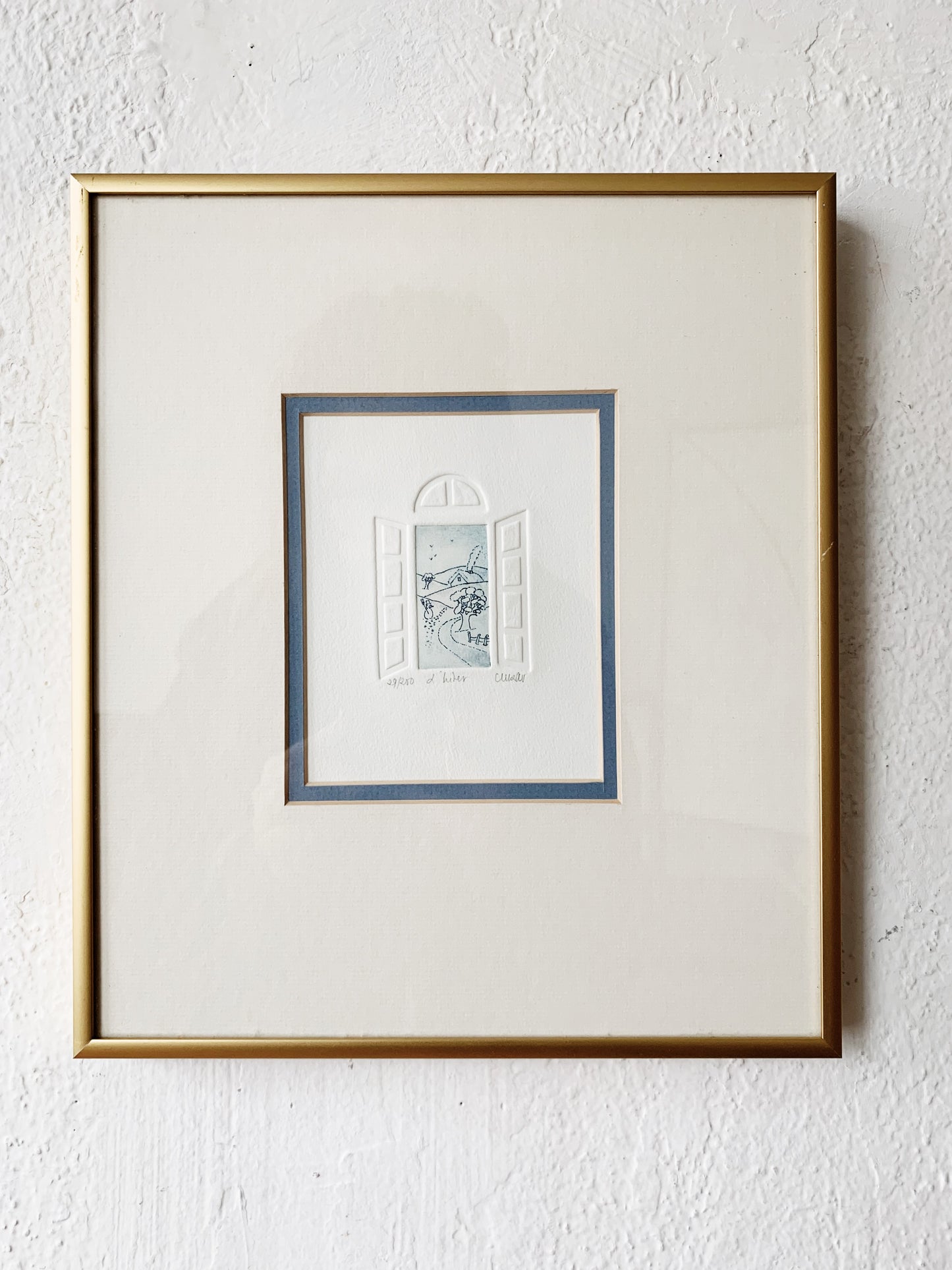 Vintage Original Embossed Art Print