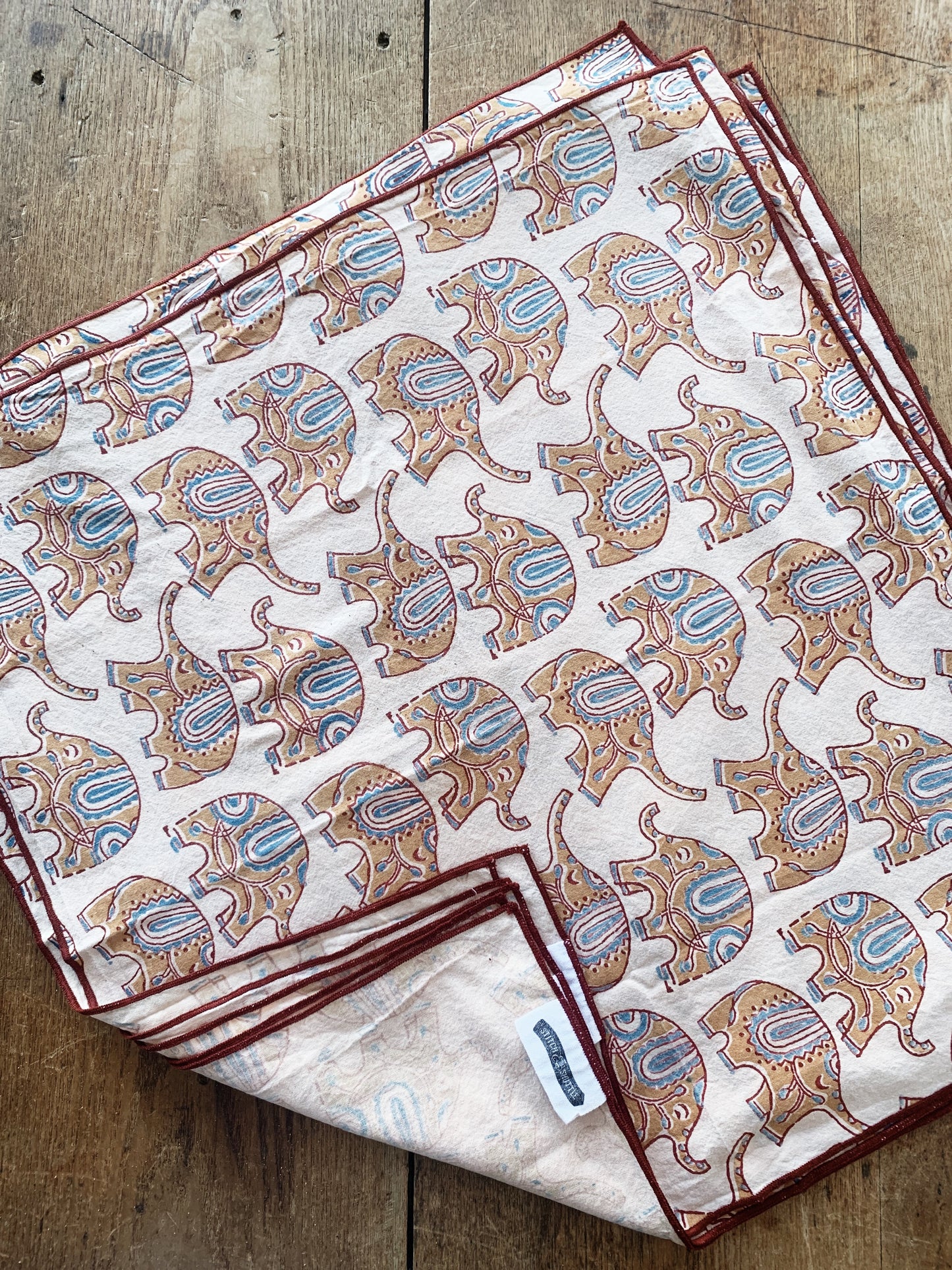 Block Print Cotton Napkin Set of Six