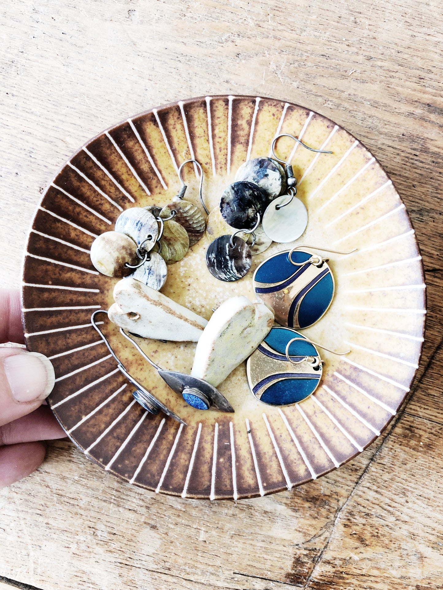Vintage Sodalite and Sterling Silver Earrings