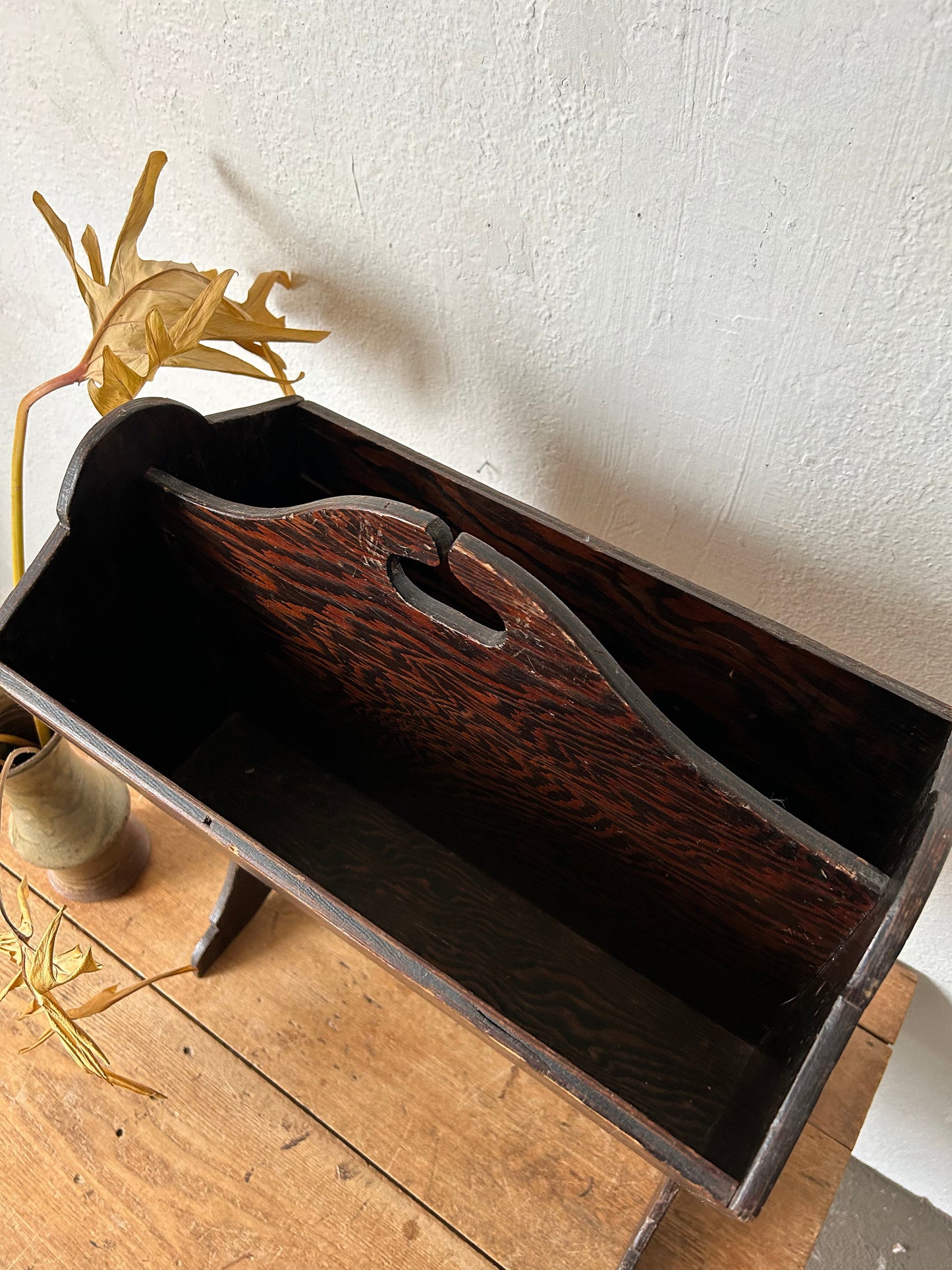 Antique Wood Divided Caddy