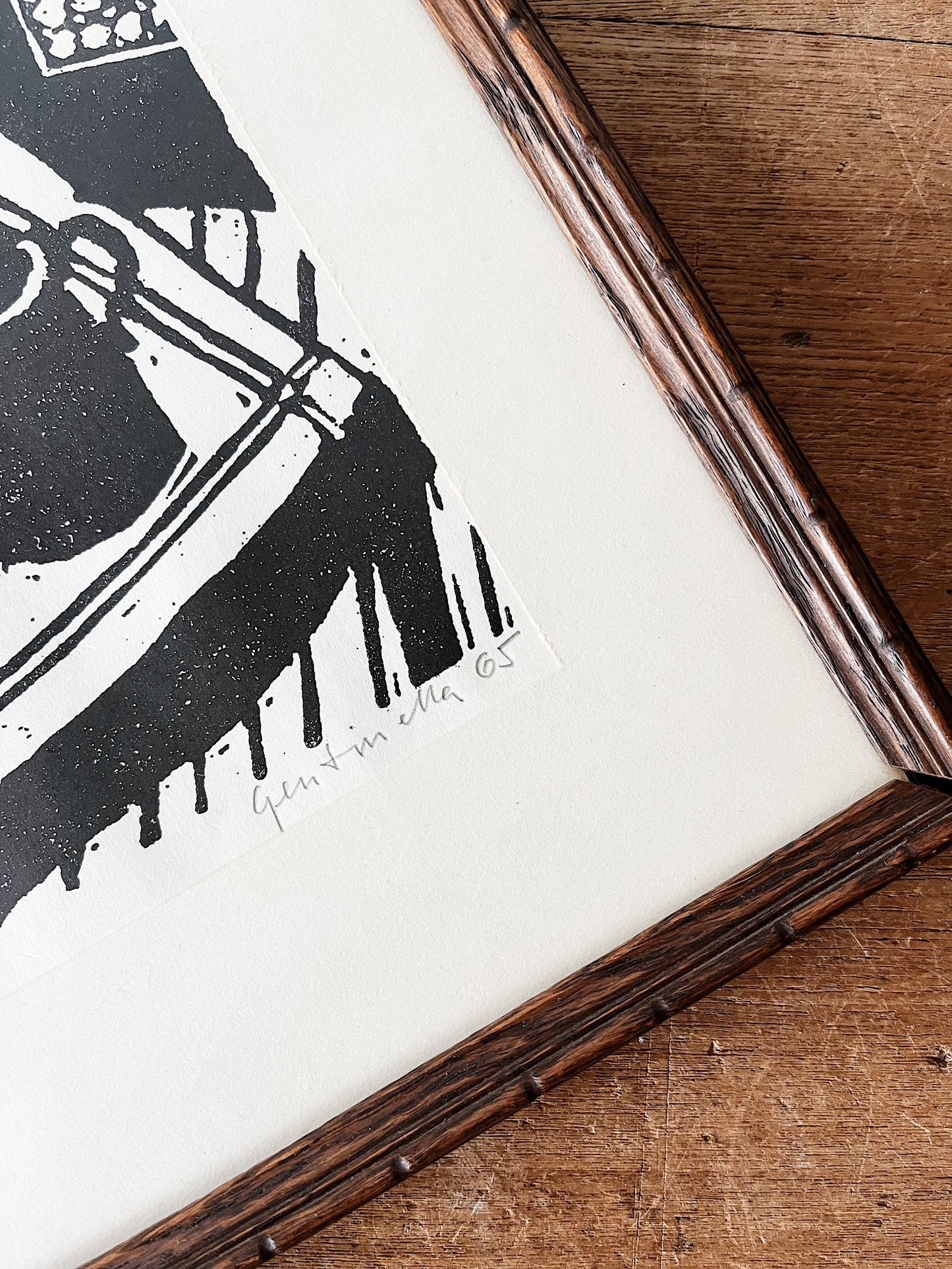 1960s Original Wood Cut Print