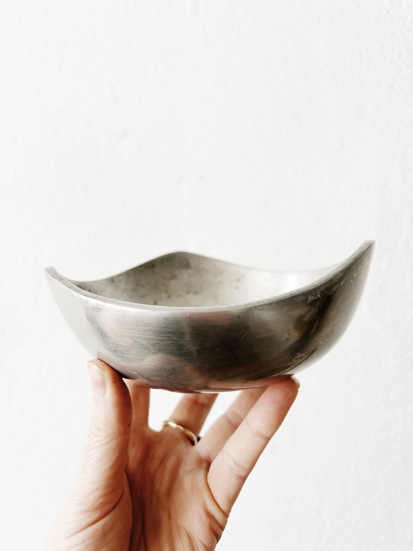 Vintage Sculptural Edge Silver Dish