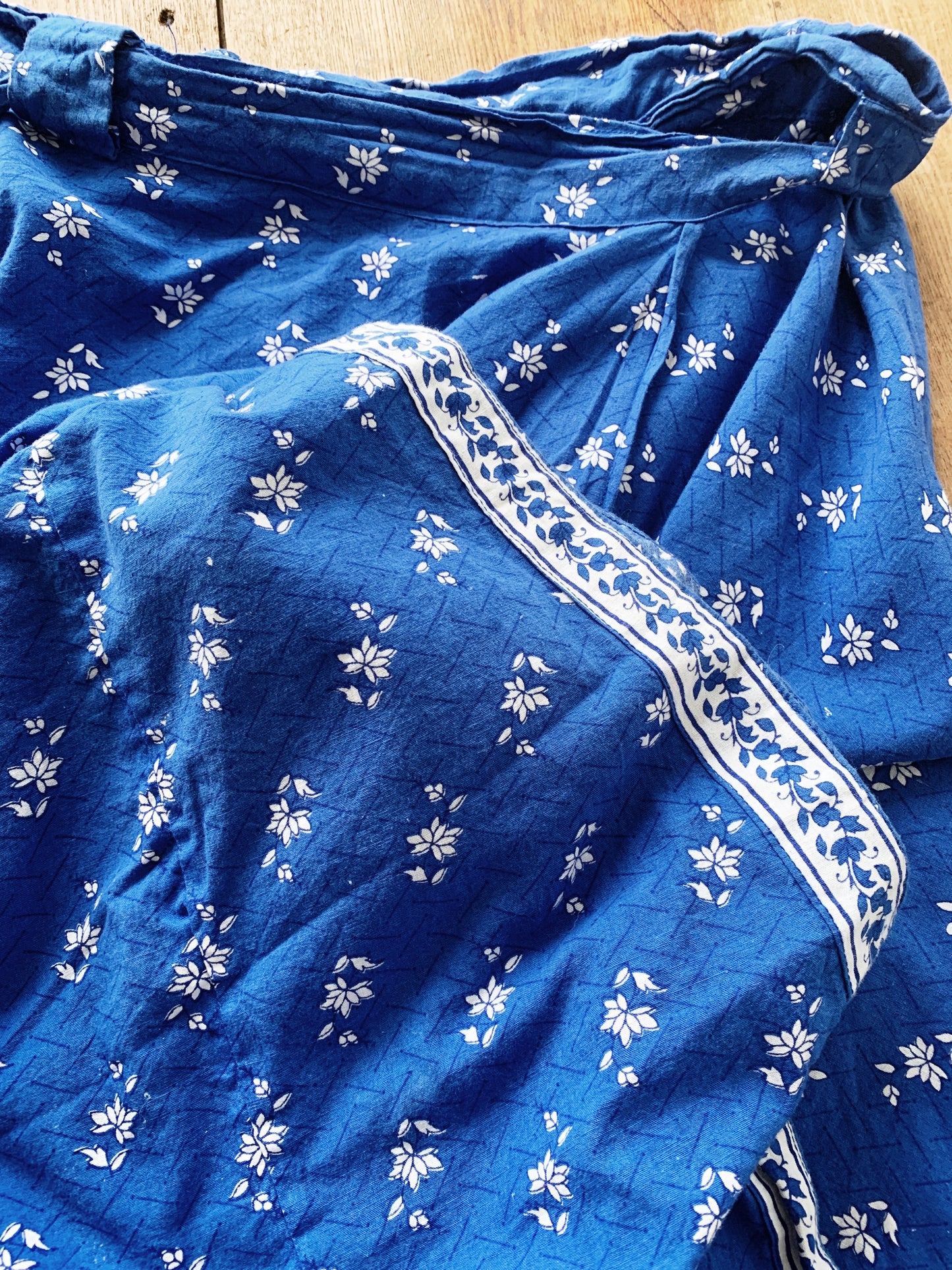 Long Vintage Cotton Wrap Skirt