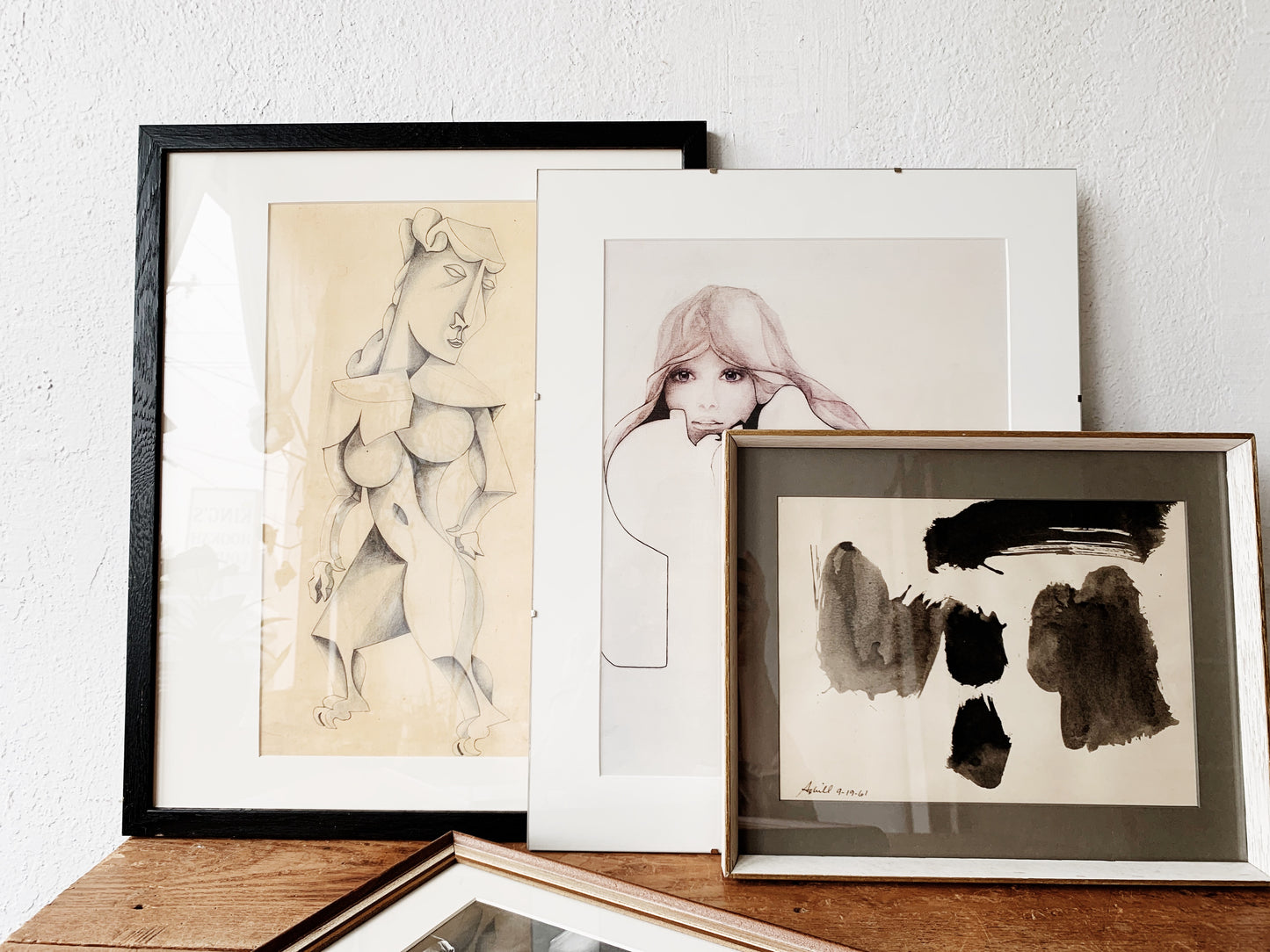 Original Vintage Framed Art for Mette