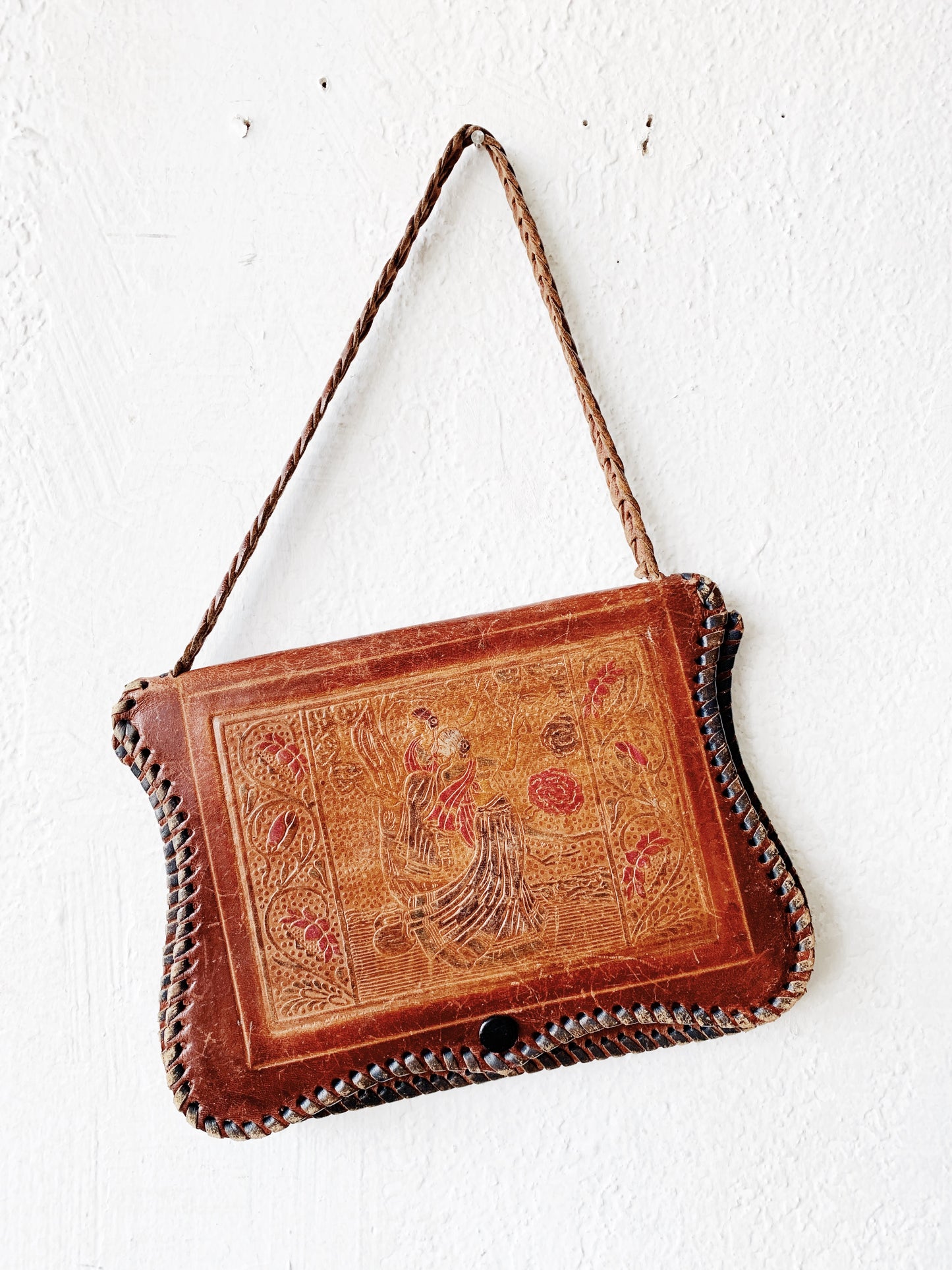 Vintage Embossed Leather Purse /Clutch