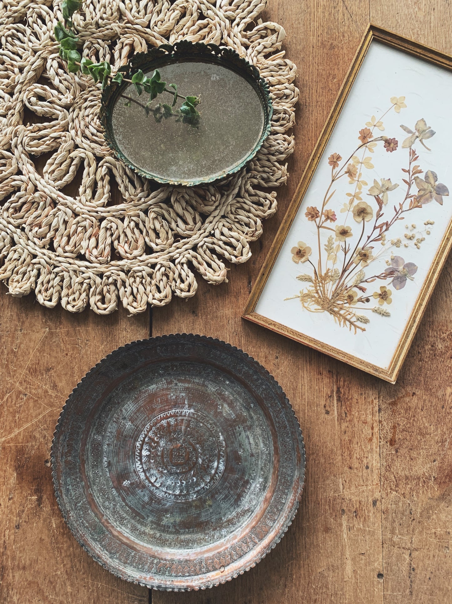 Vintage Framed Dried Flowers Germany