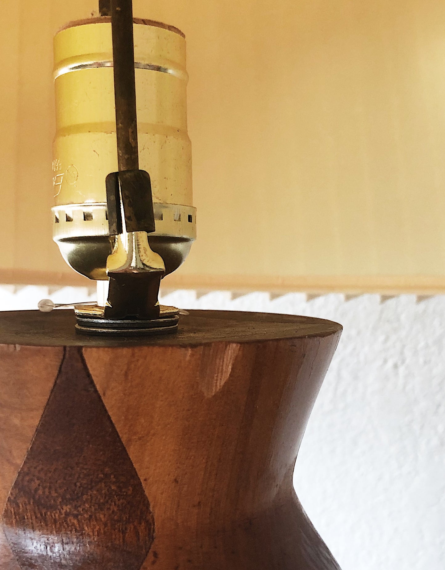 Large Handmade Pieced Wood Lamp
