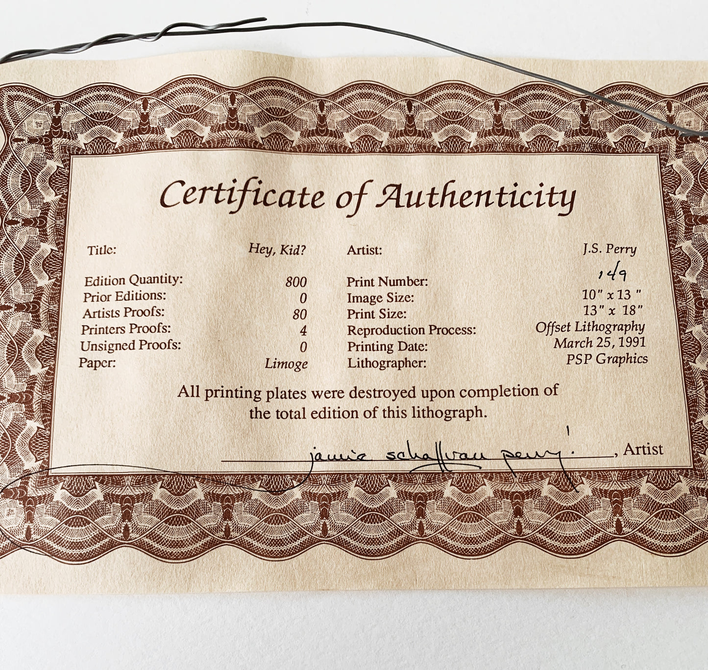 Vintage Framed Offset Lithograph