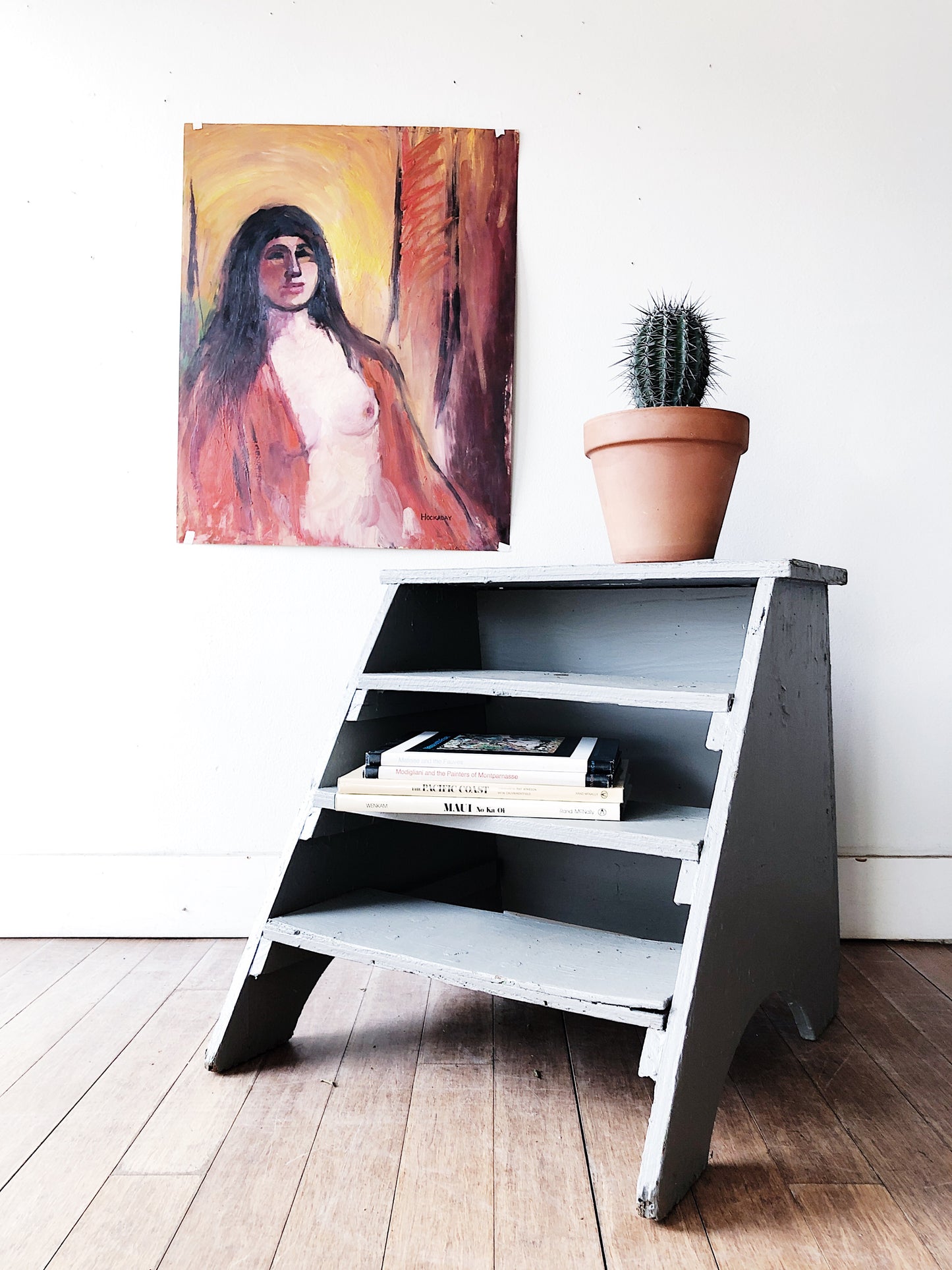 Large Vintage Handmade Step Ladder