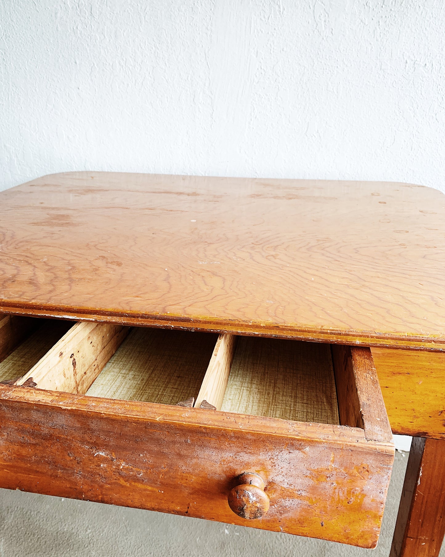 Vintage Handmade Wood Desk / Work Table