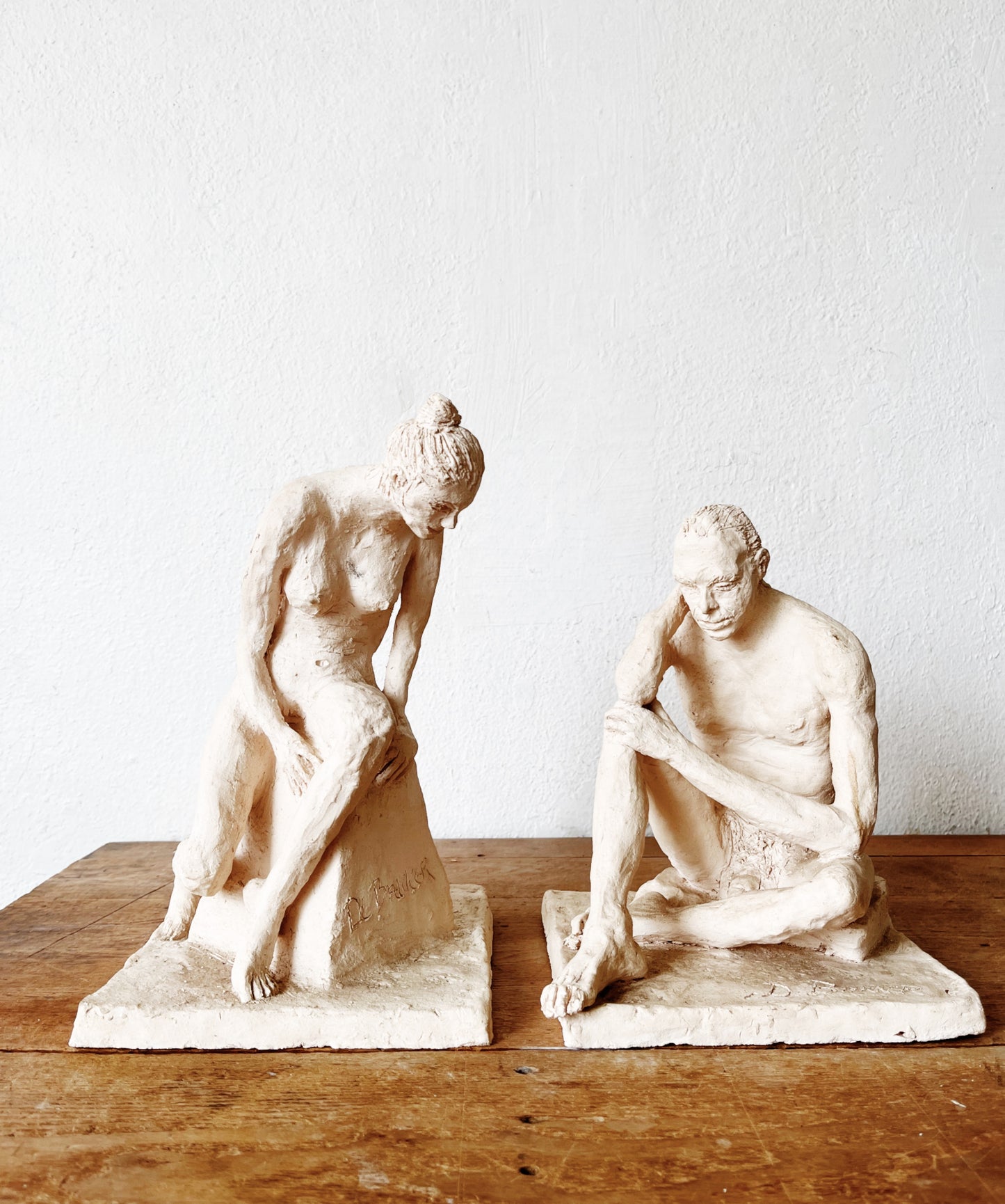 Pair Vintage Figural Sculptures