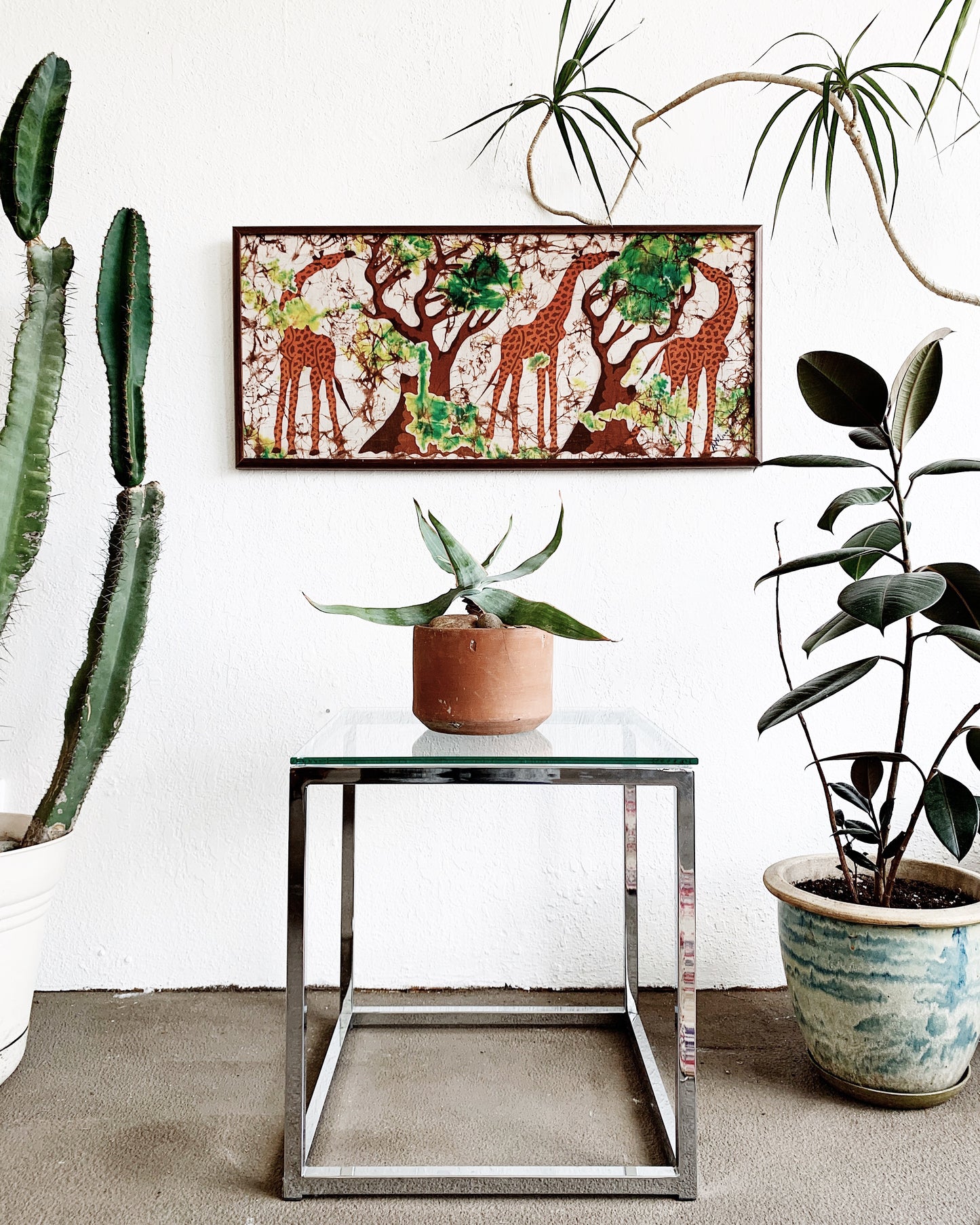 Vintage Batik Framed Fabric Art