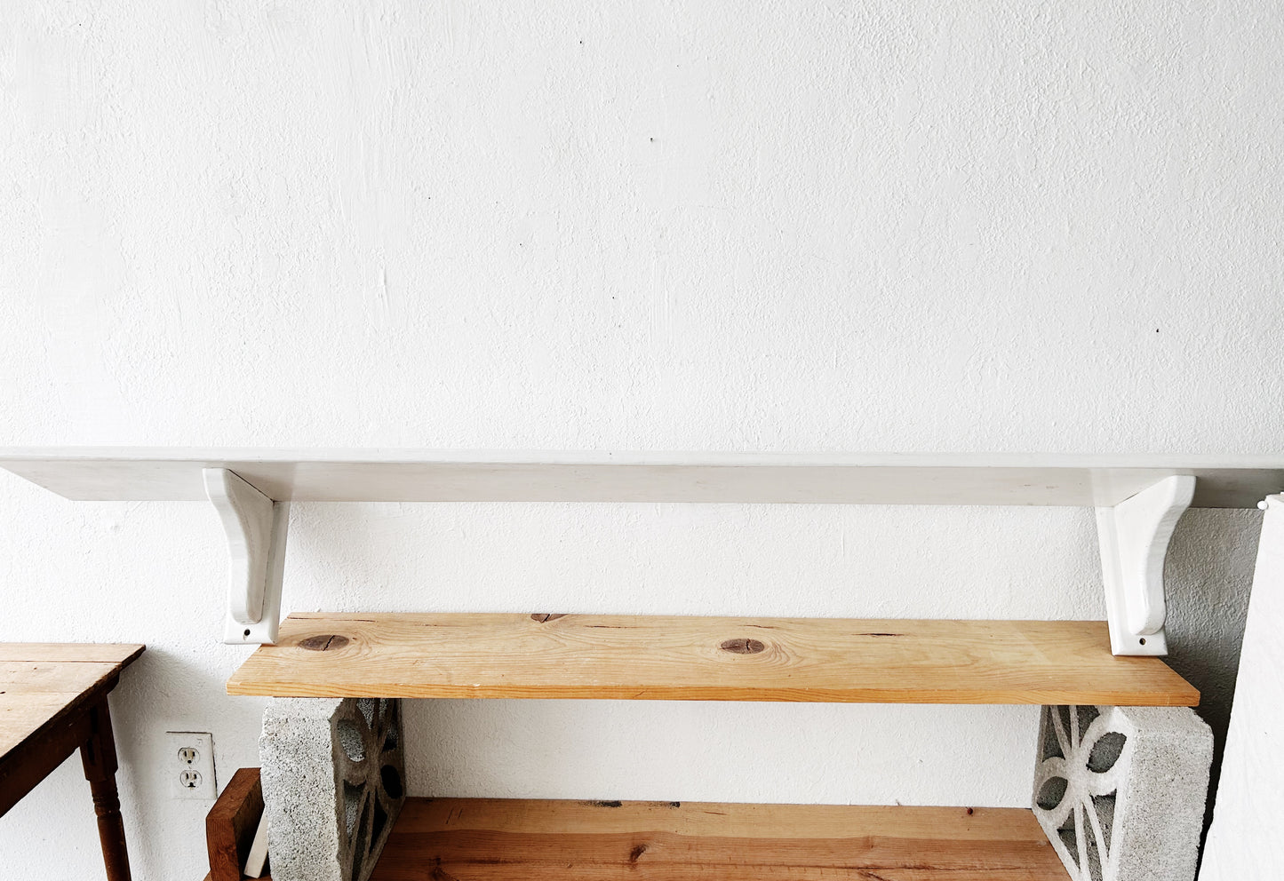 Long Vintage Wood Shelf