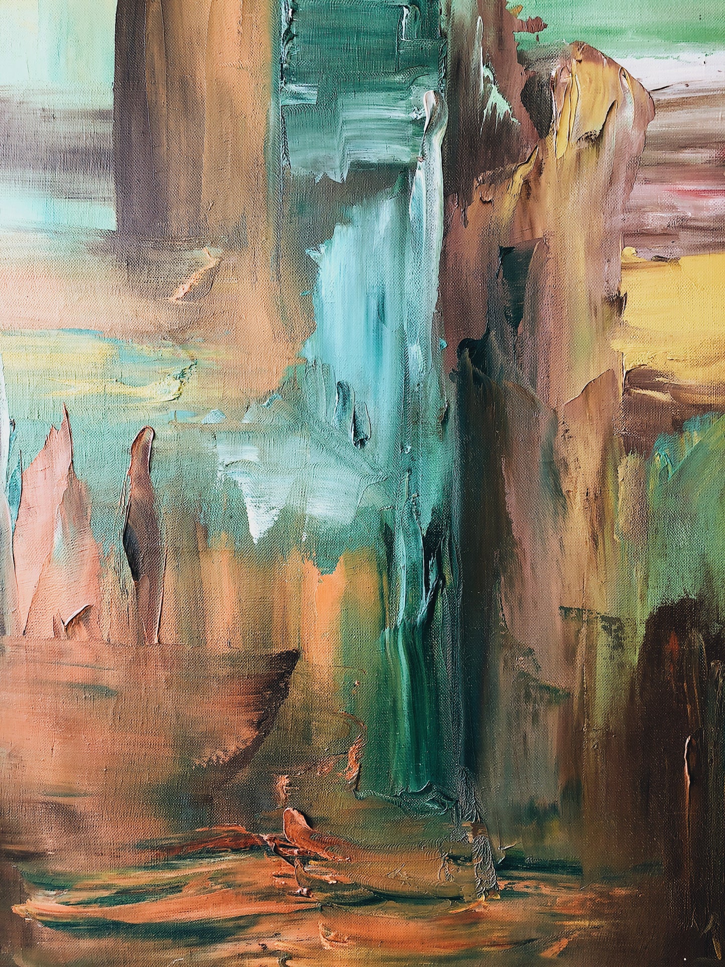 Vintage Mid Century Abstract Oil Painting