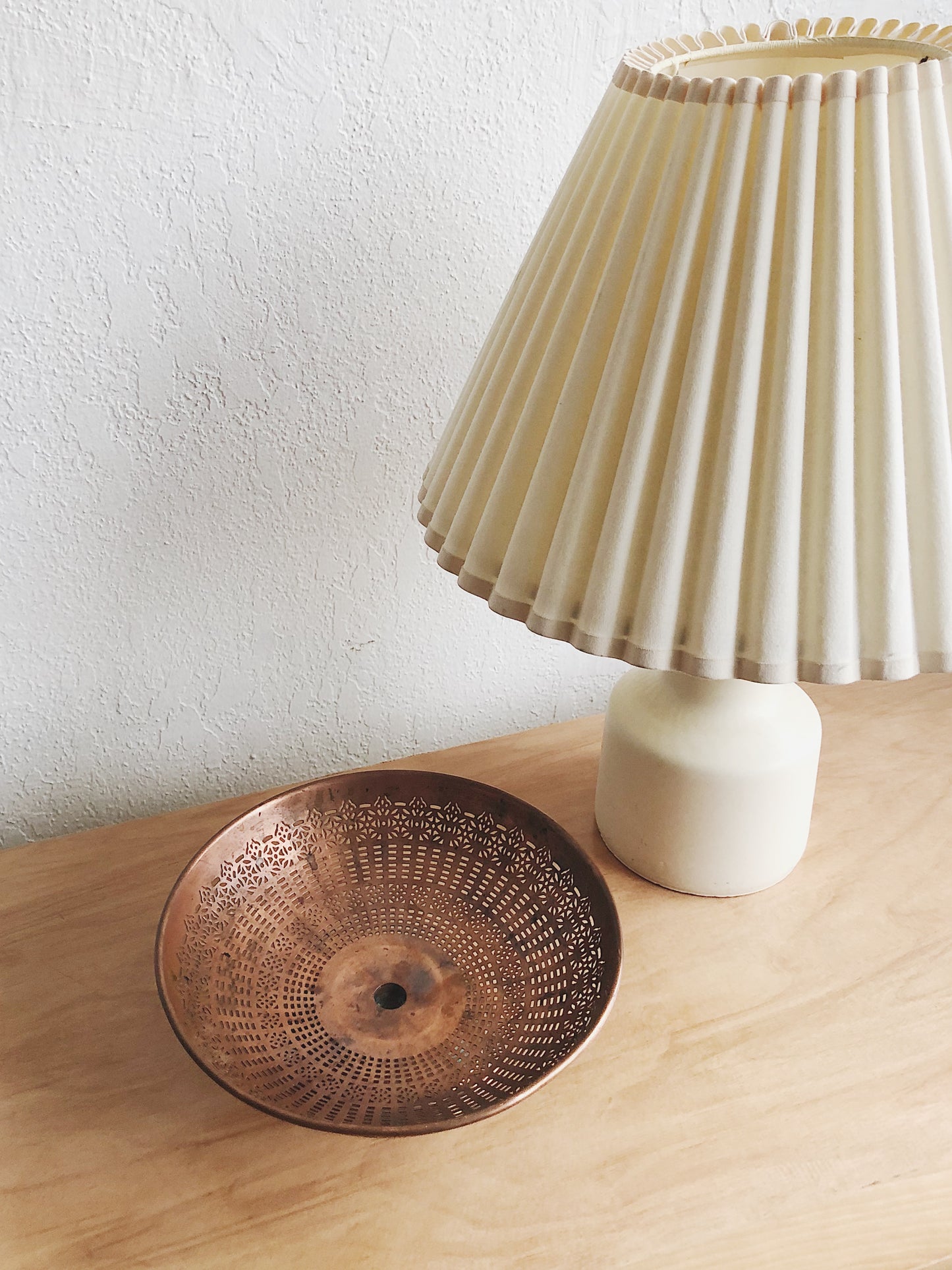 Vintage Copper Pedestal Dish