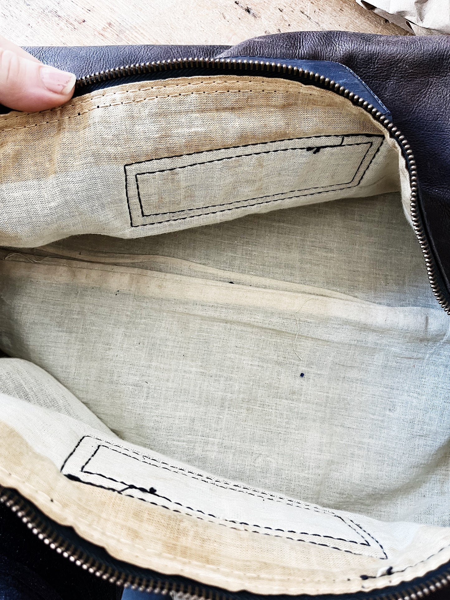 Vintage Leather Duffel Bag