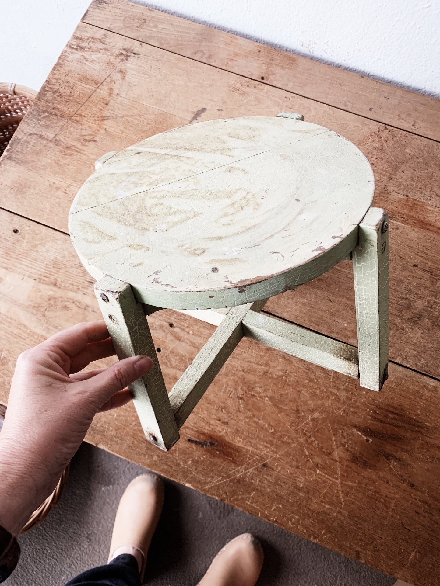 Rustic Wood Plant Stand