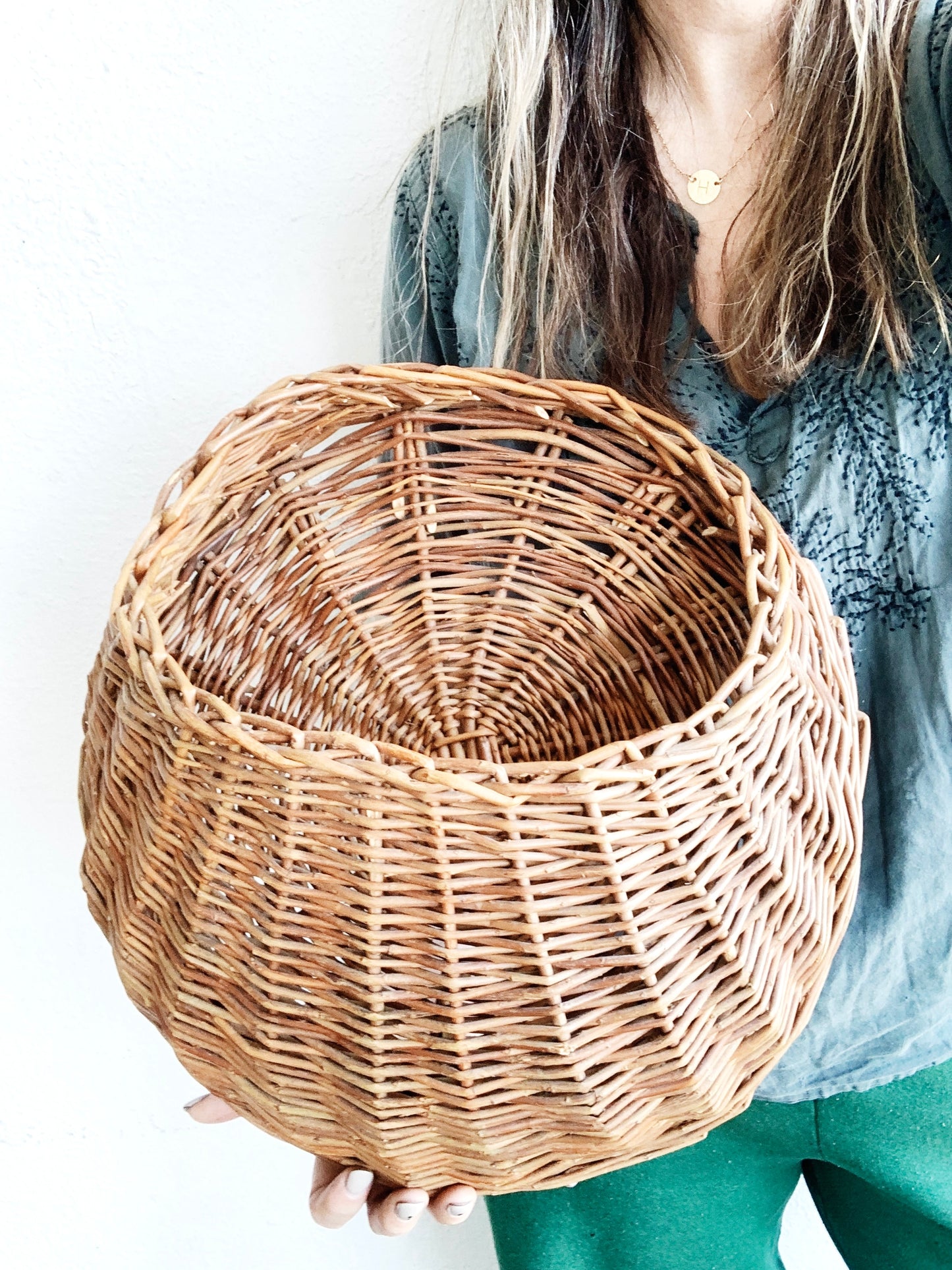 Asymmetrical Vintage Wall Basket